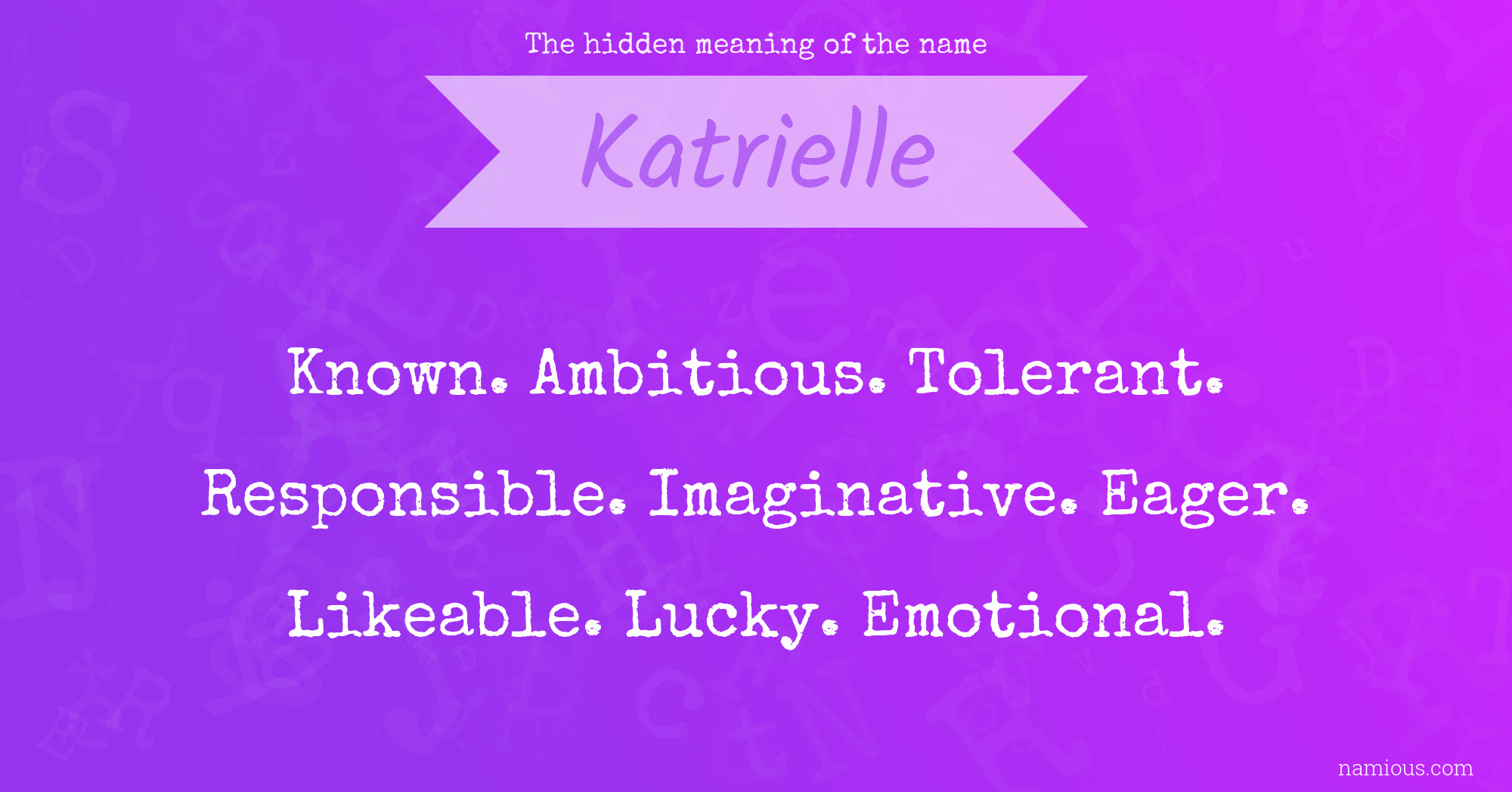 The hidden meaning of the name Katrielle