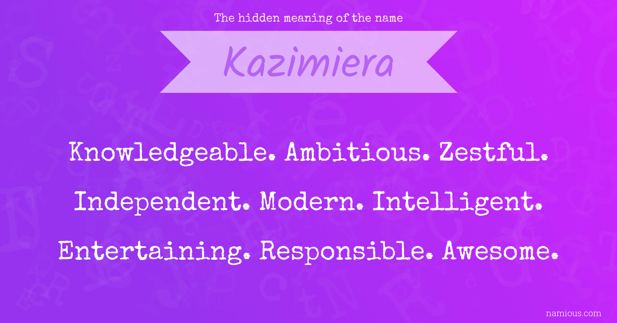 The hidden meaning of the name Kazimiera