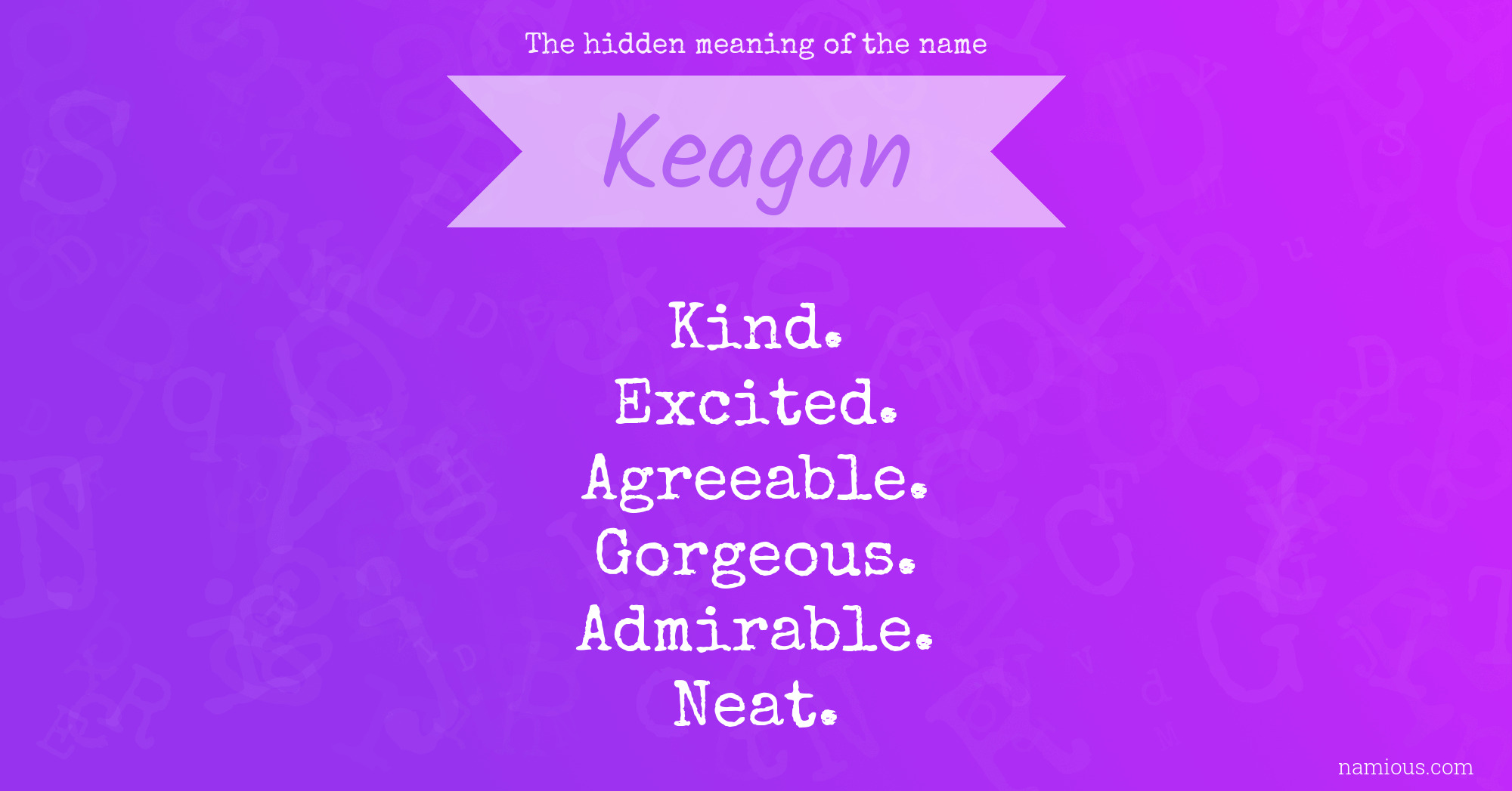 The hidden meaning of the name Keagan