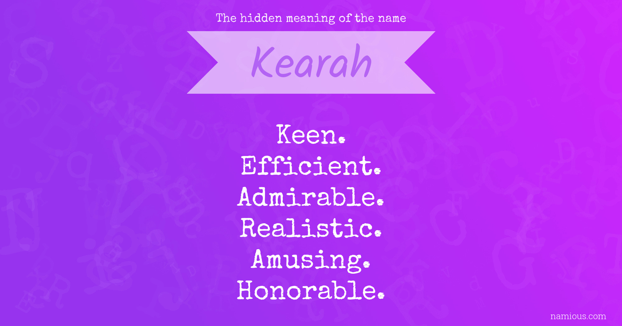 The hidden meaning of the name Kearah