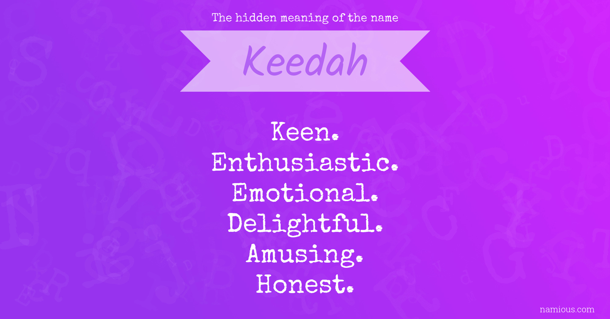 The hidden meaning of the name Keedah