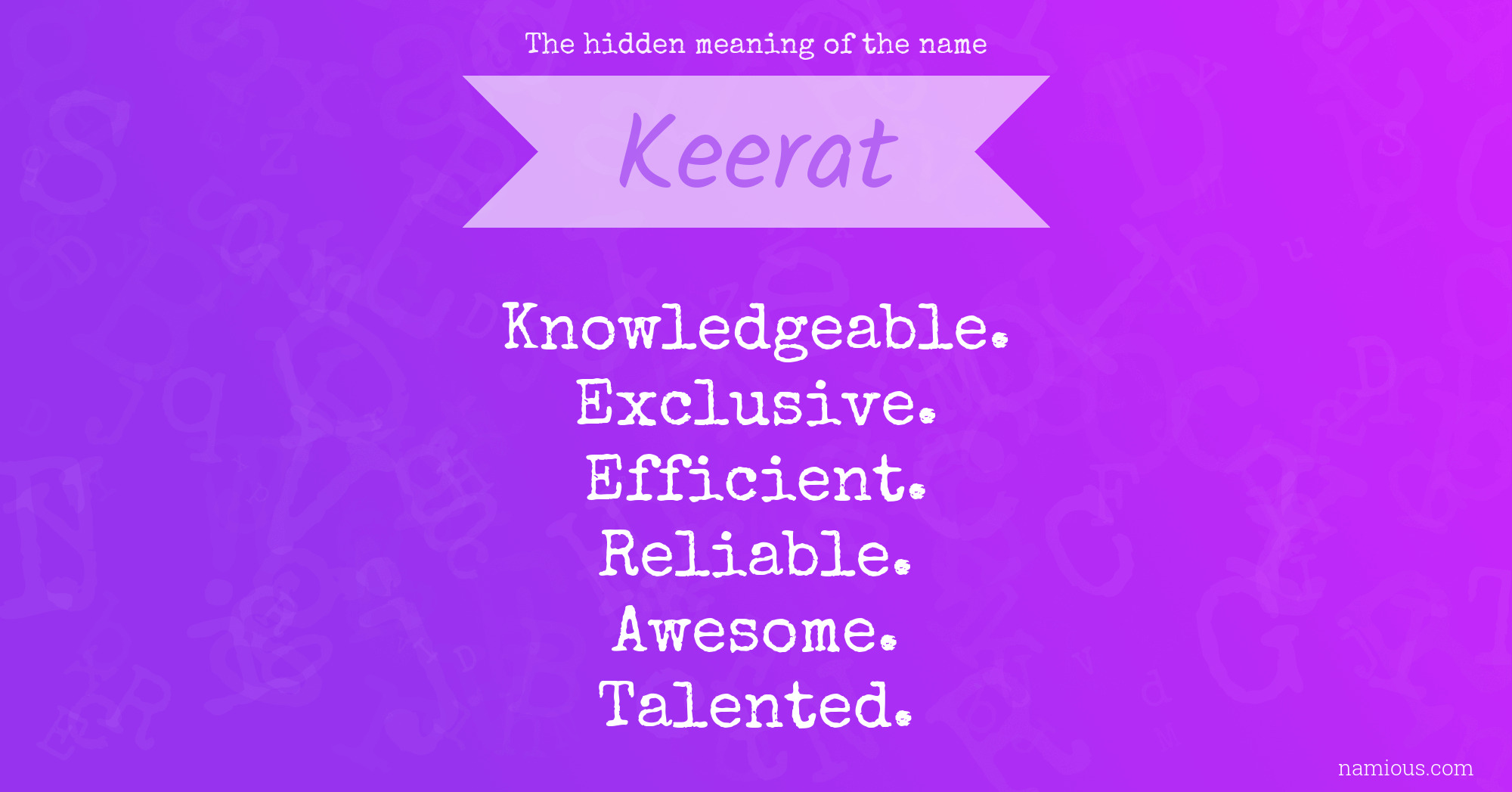 The hidden meaning of the name Keerat