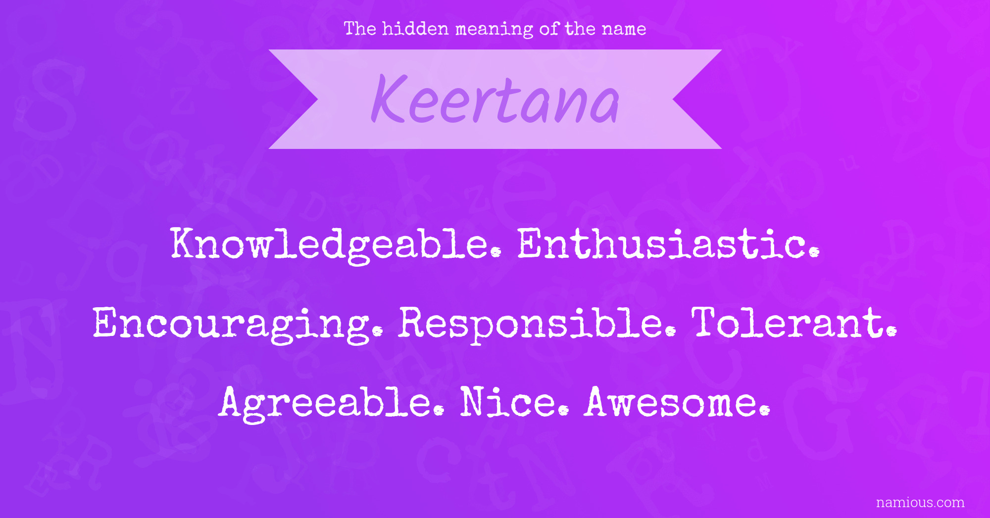 The hidden meaning of the name Keertana