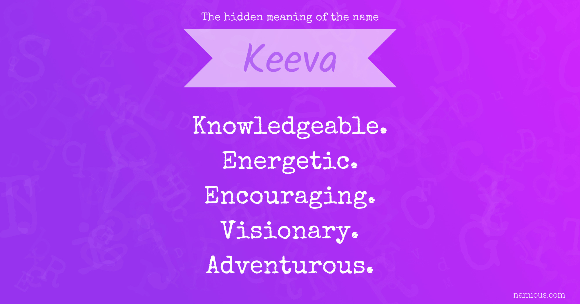 The hidden meaning of the name Keeva