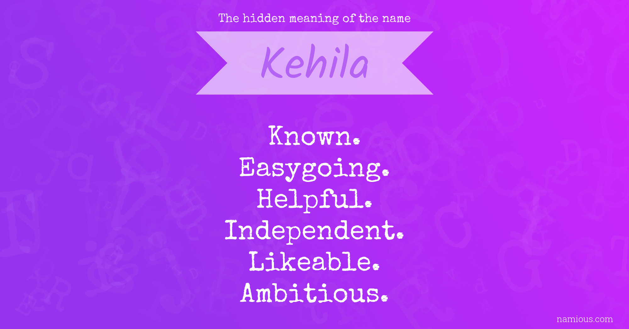 The hidden meaning of the name Kehila