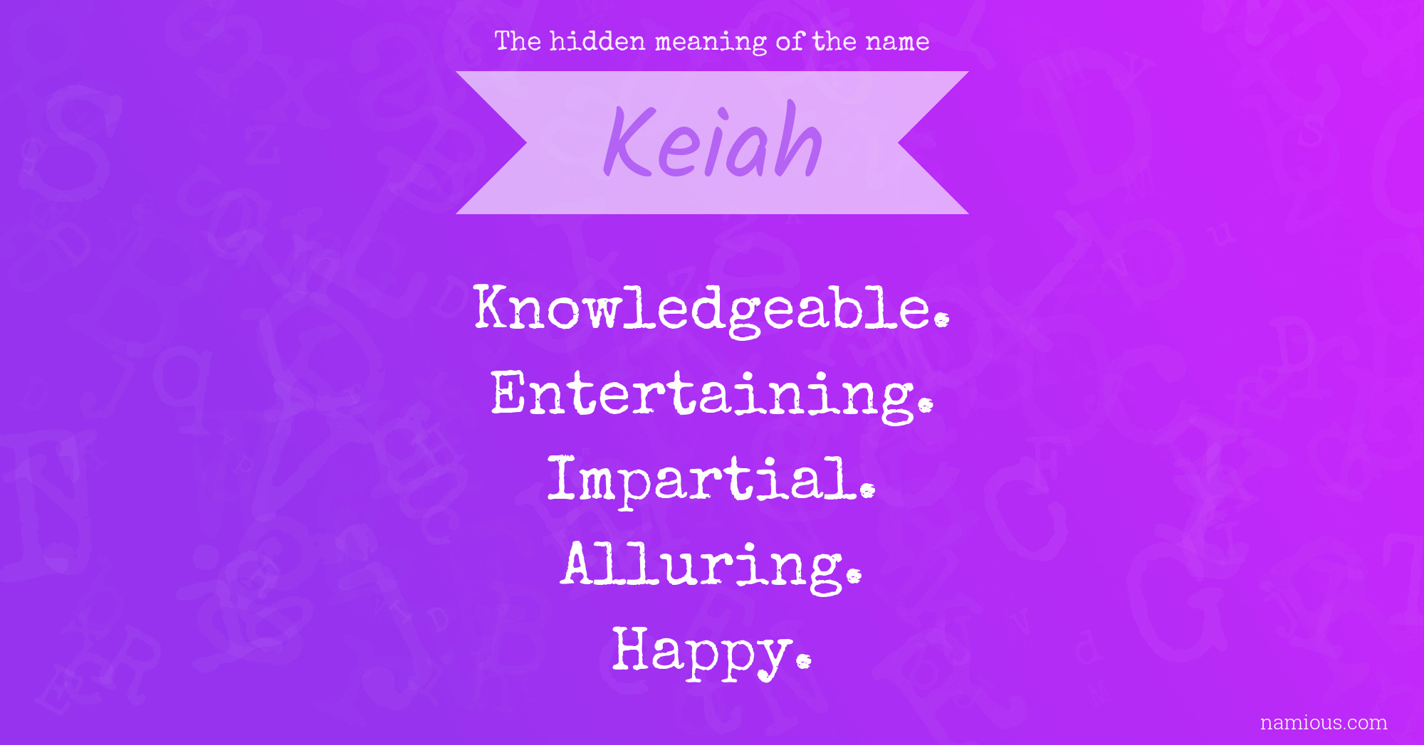 The hidden meaning of the name Keiah