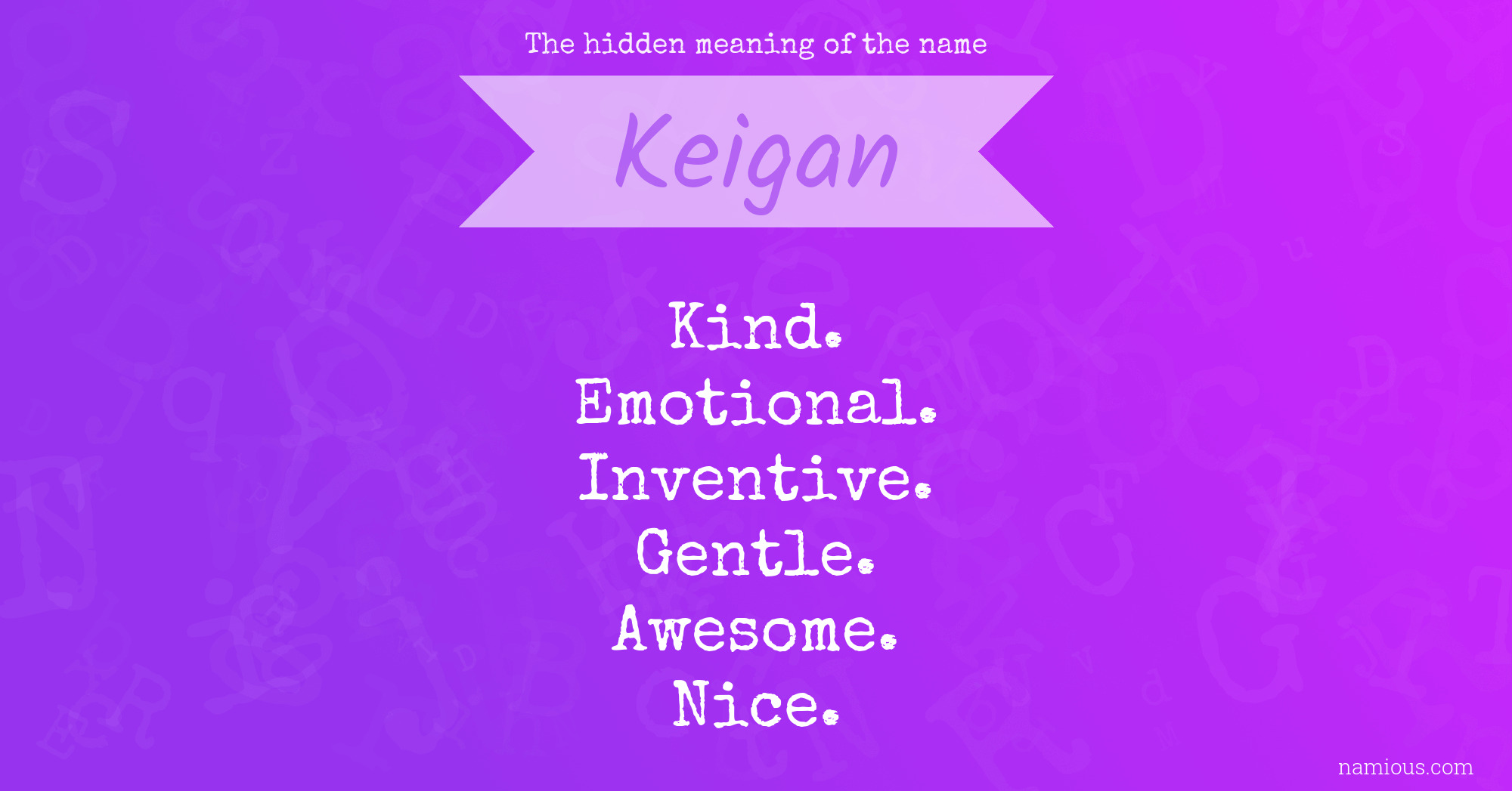 The hidden meaning of the name Keigan