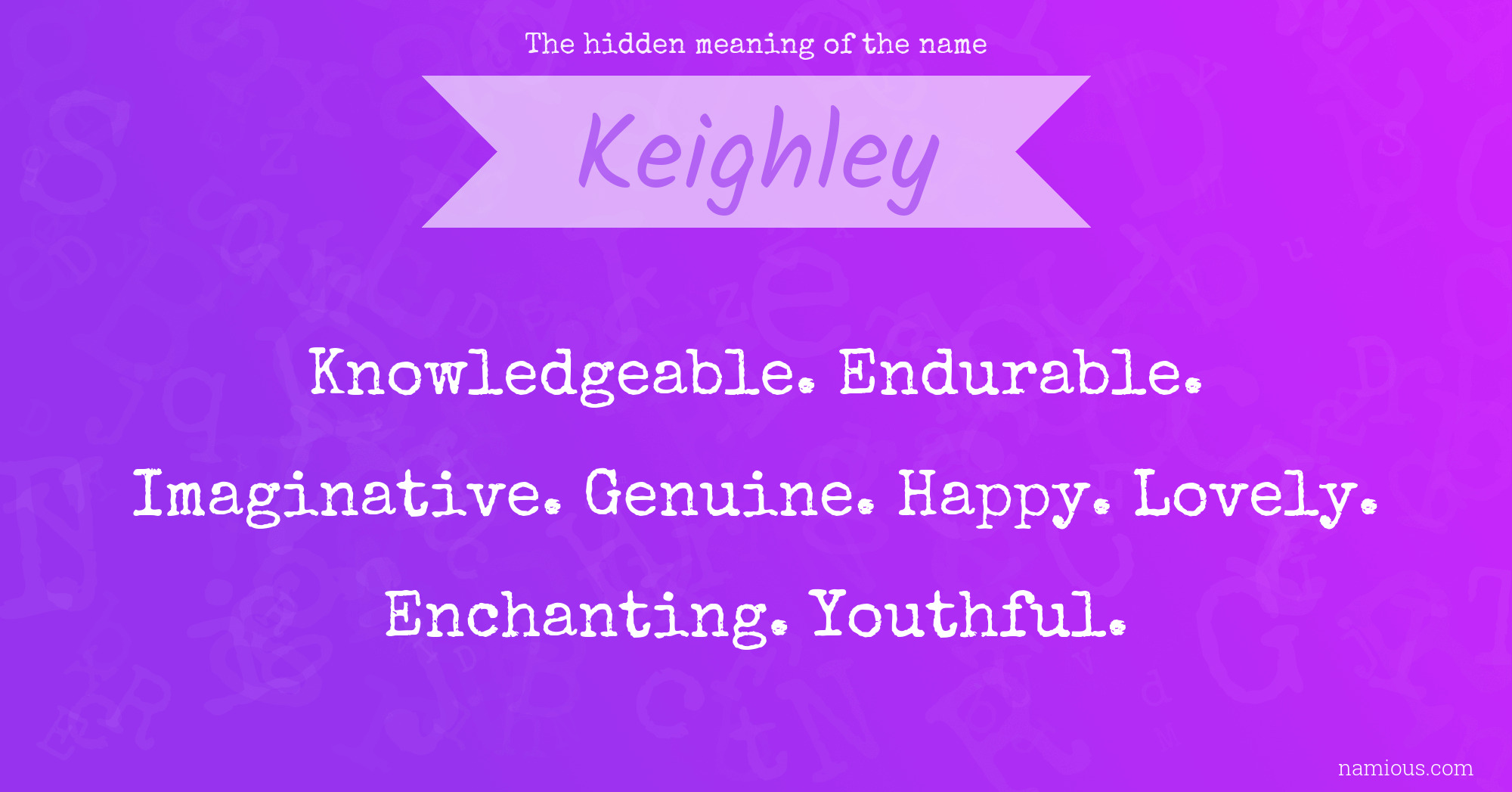 The hidden meaning of the name Keighley