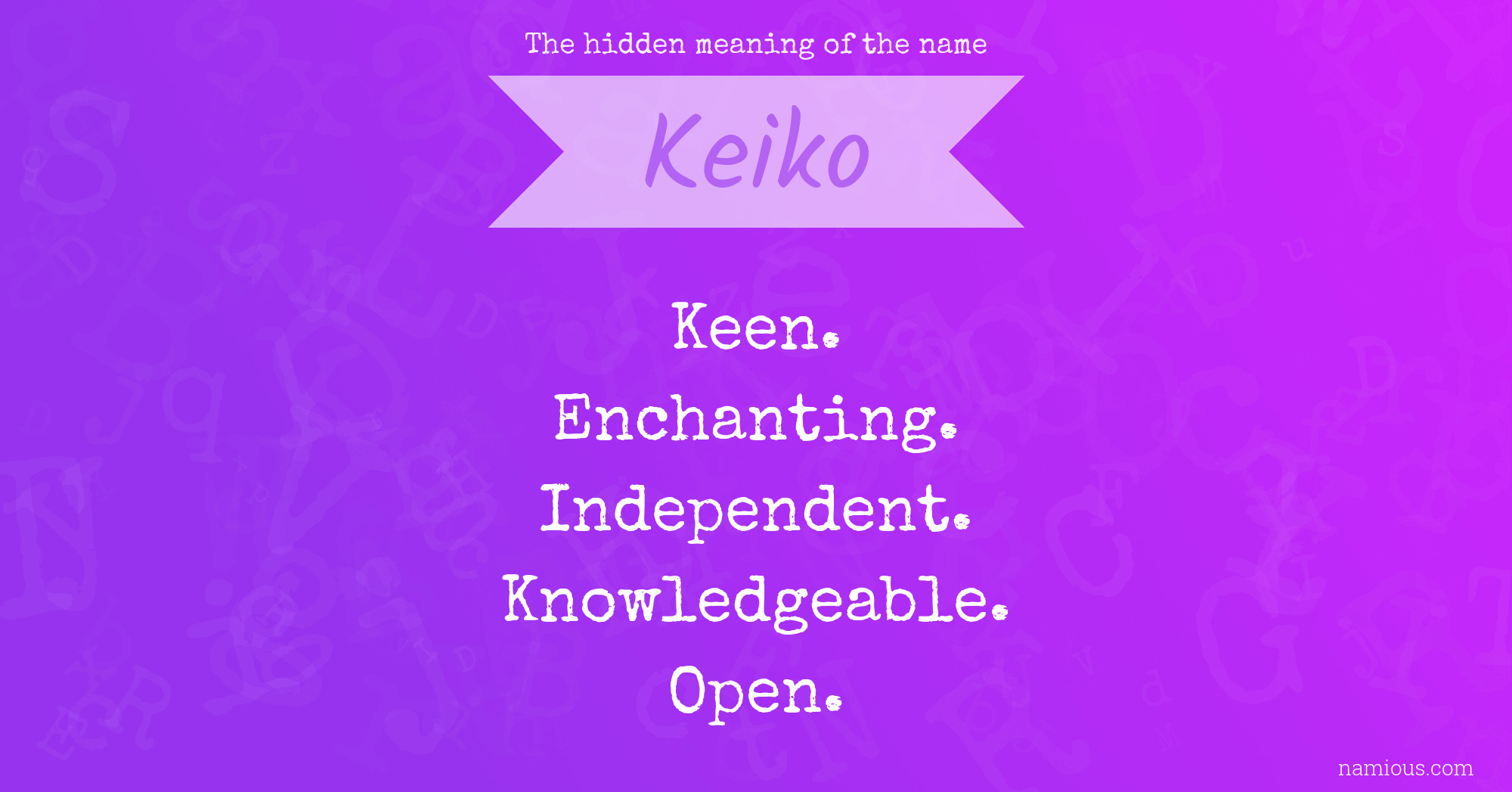 The hidden meaning of the name Keiko