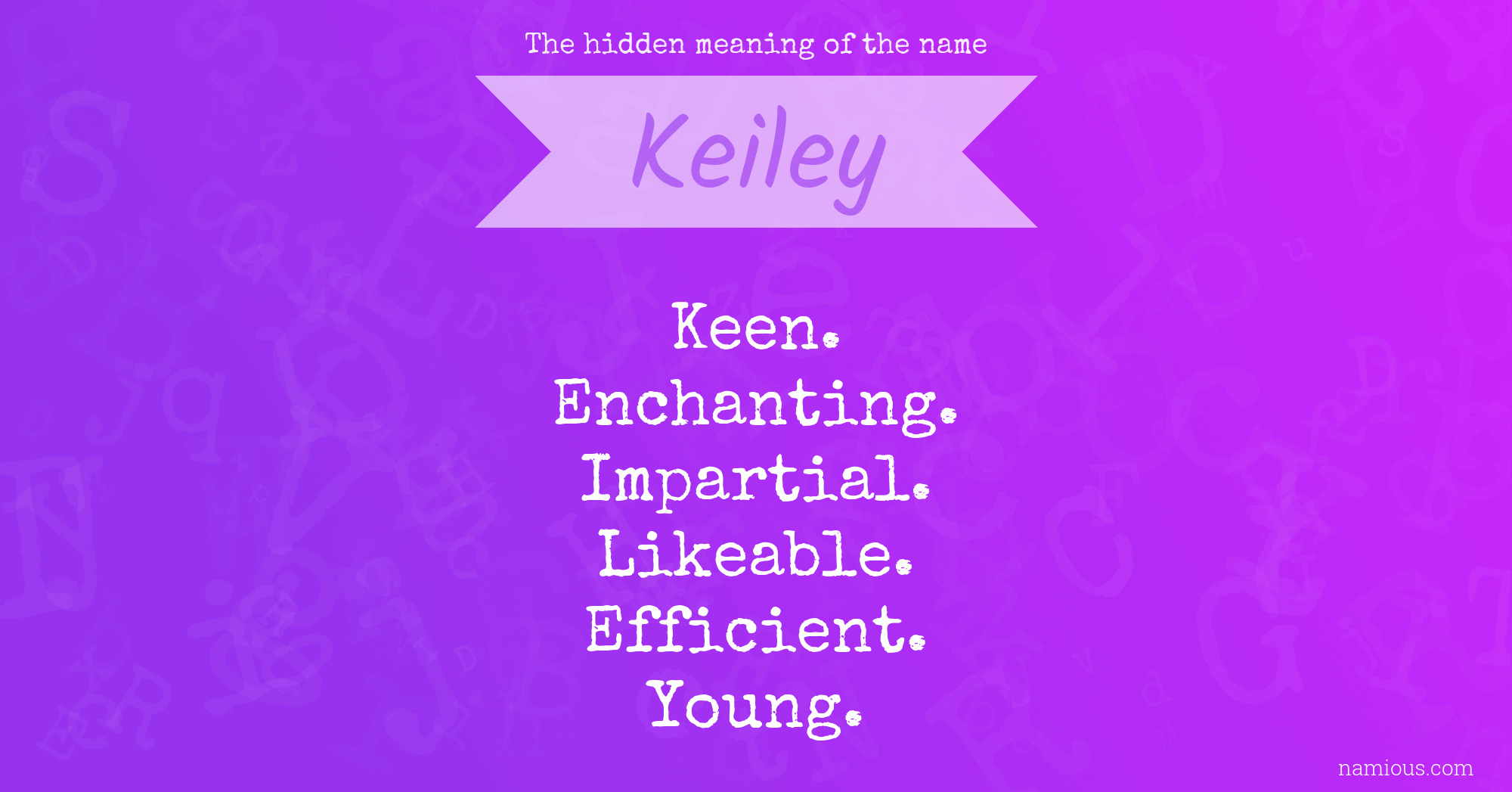 The hidden meaning of the name Keiley