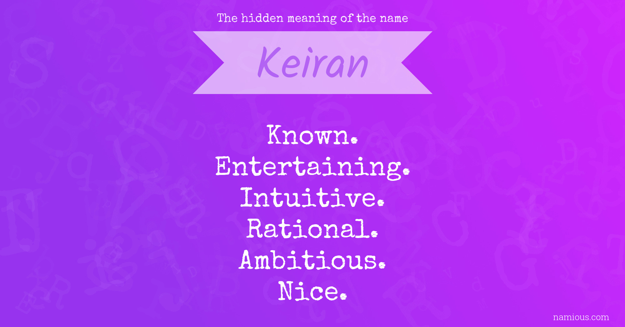 The hidden meaning of the name Keiran