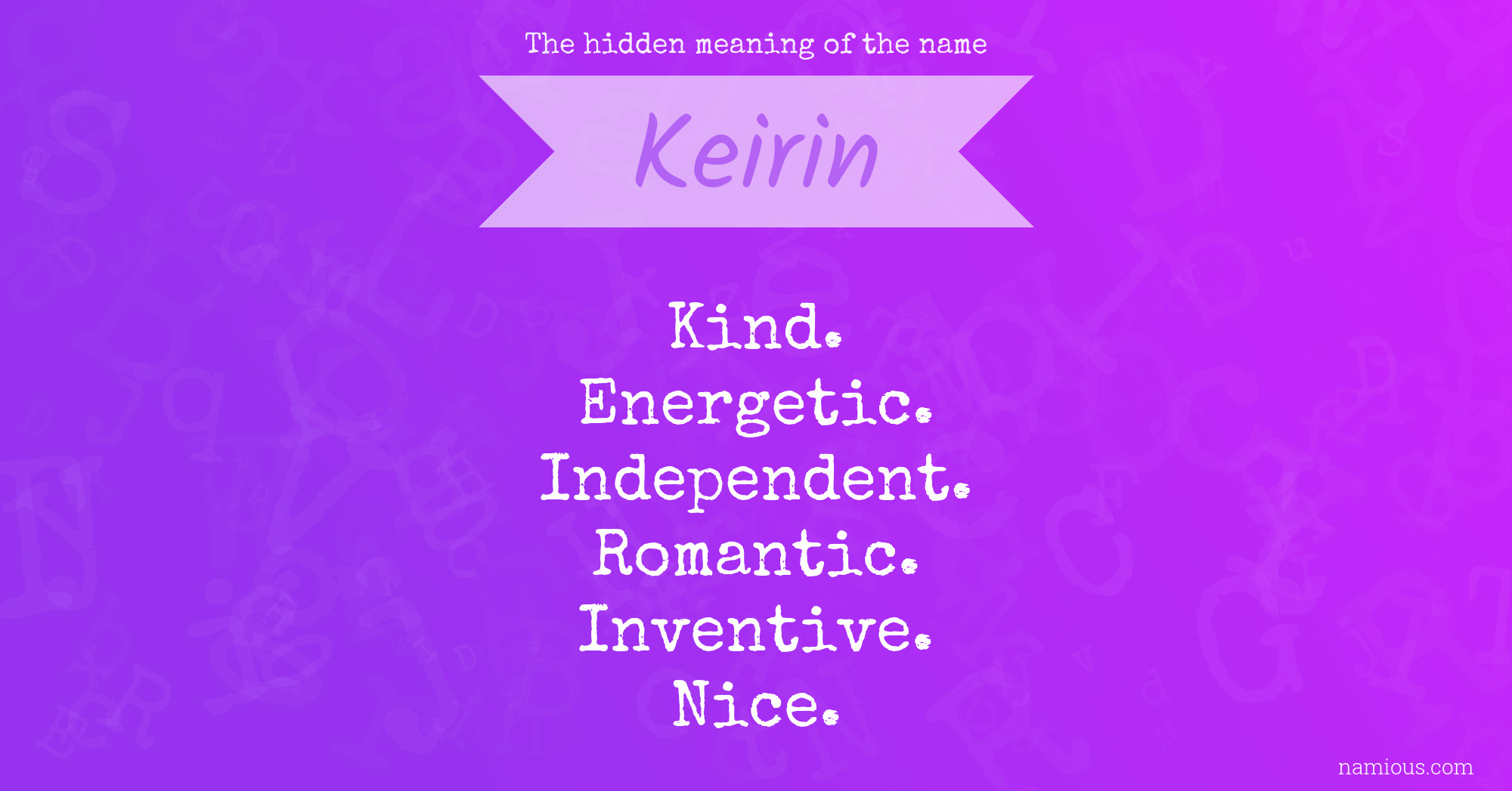 The hidden meaning of the name Keirin