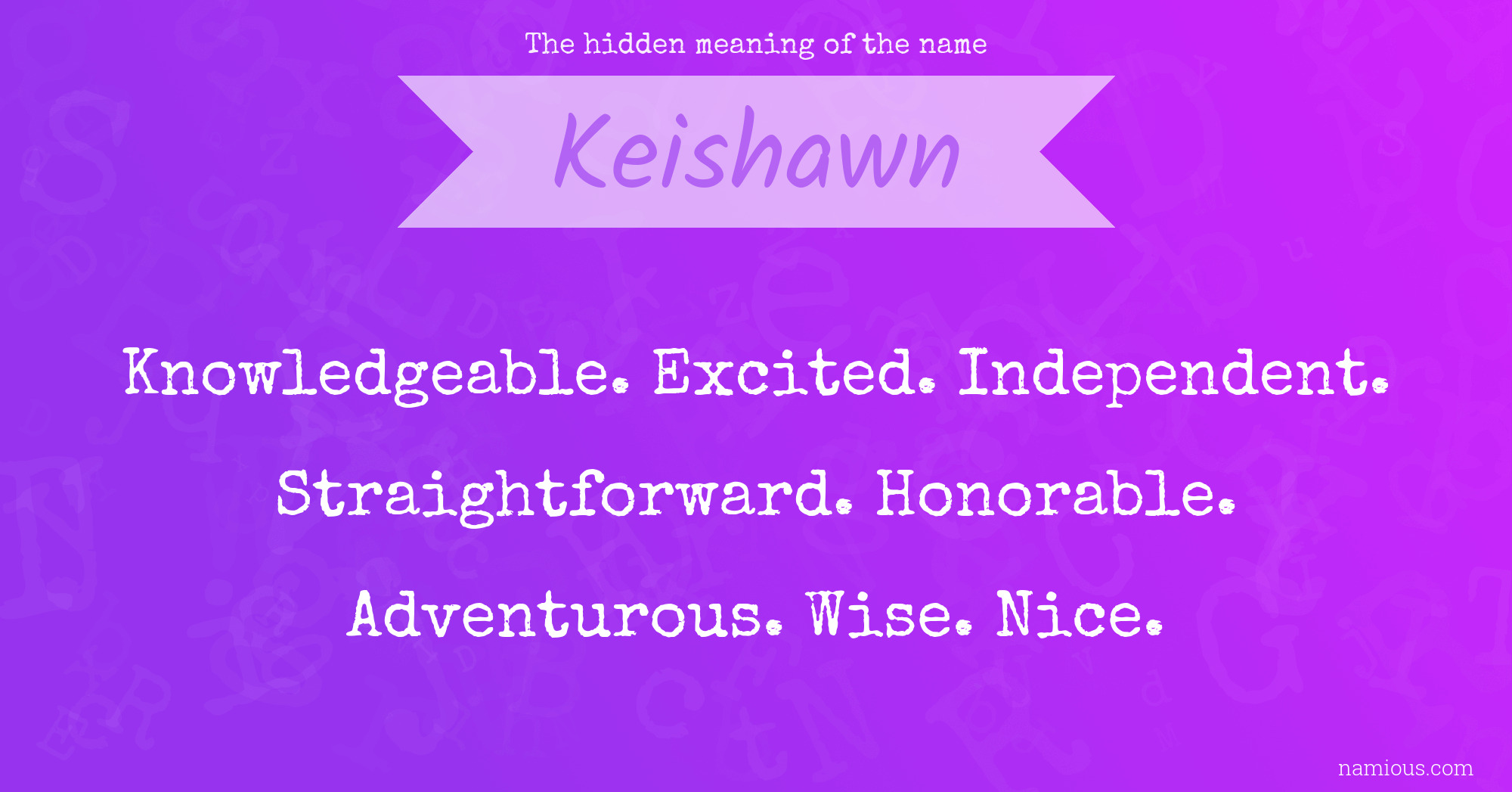 The hidden meaning of the name Keishawn