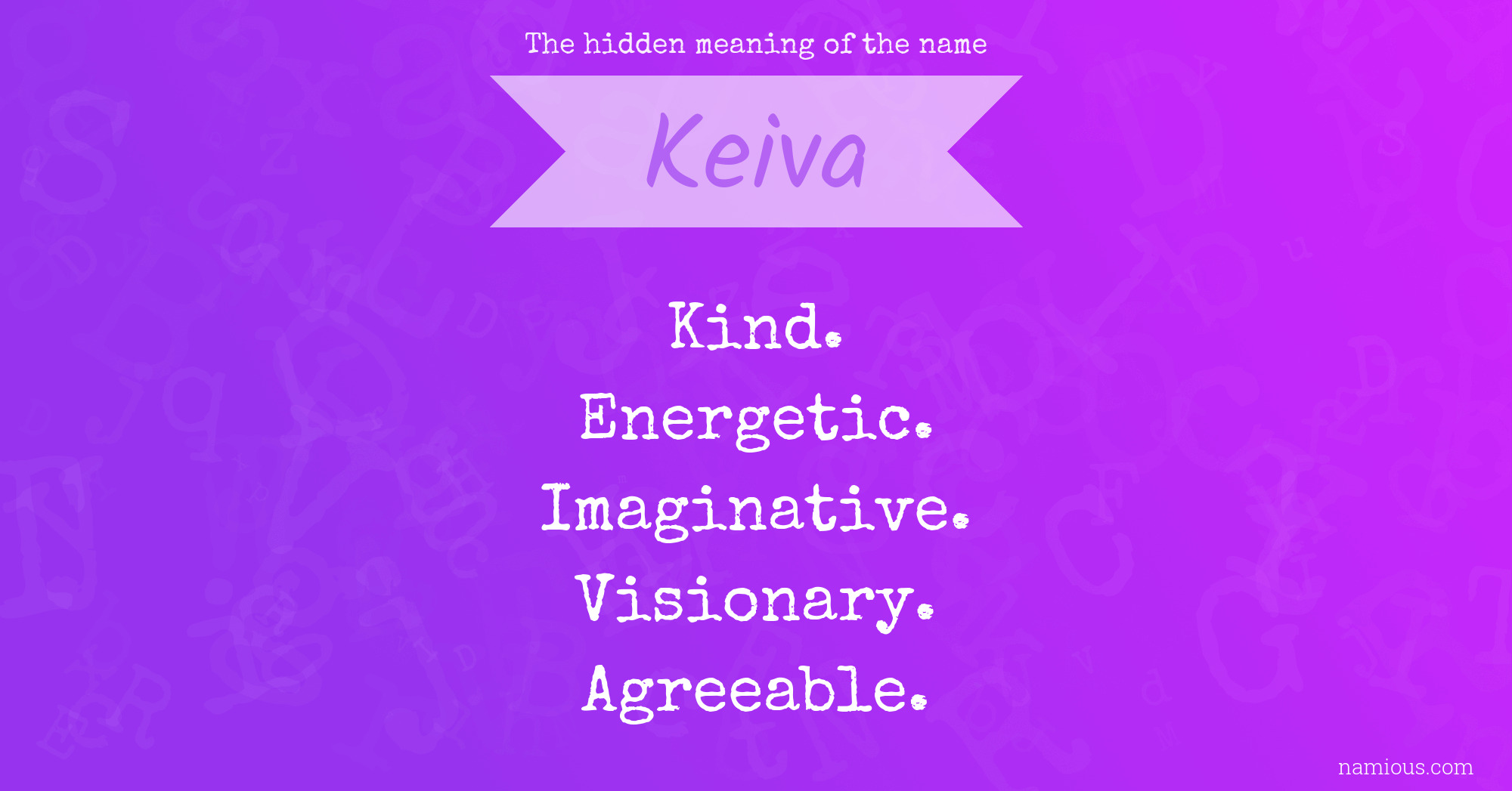 The hidden meaning of the name Keiva