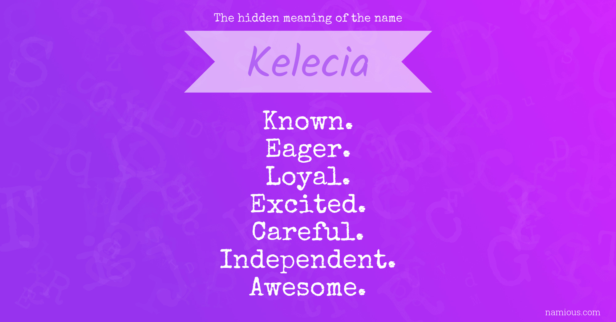 The hidden meaning of the name Kelecia