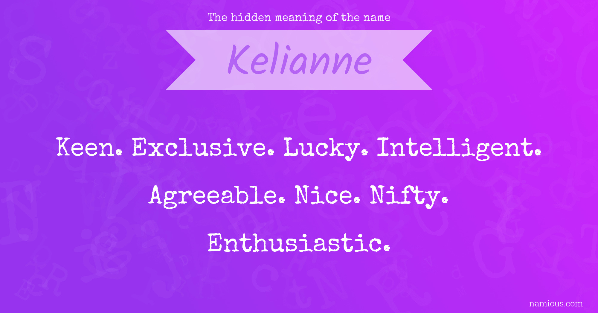 The hidden meaning of the name Kelianne