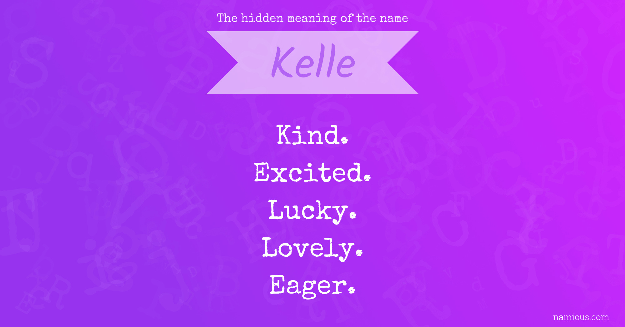 The hidden meaning of the name Kelle