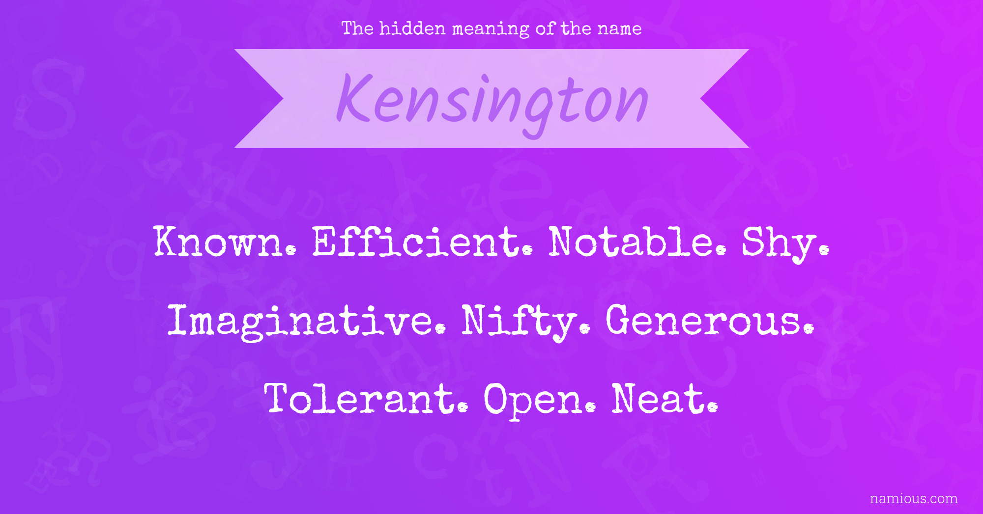 The hidden meaning of the name Kensington