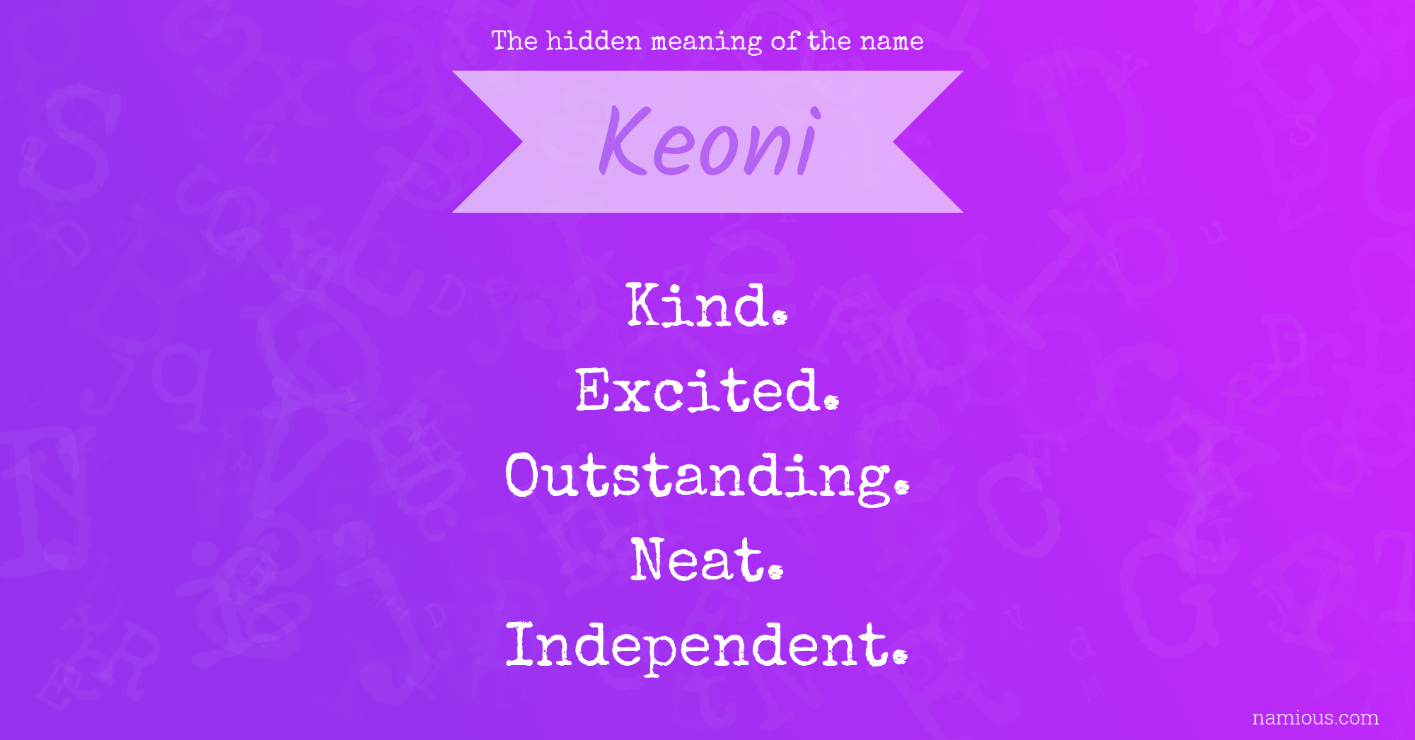 The hidden meaning of the name Keoni