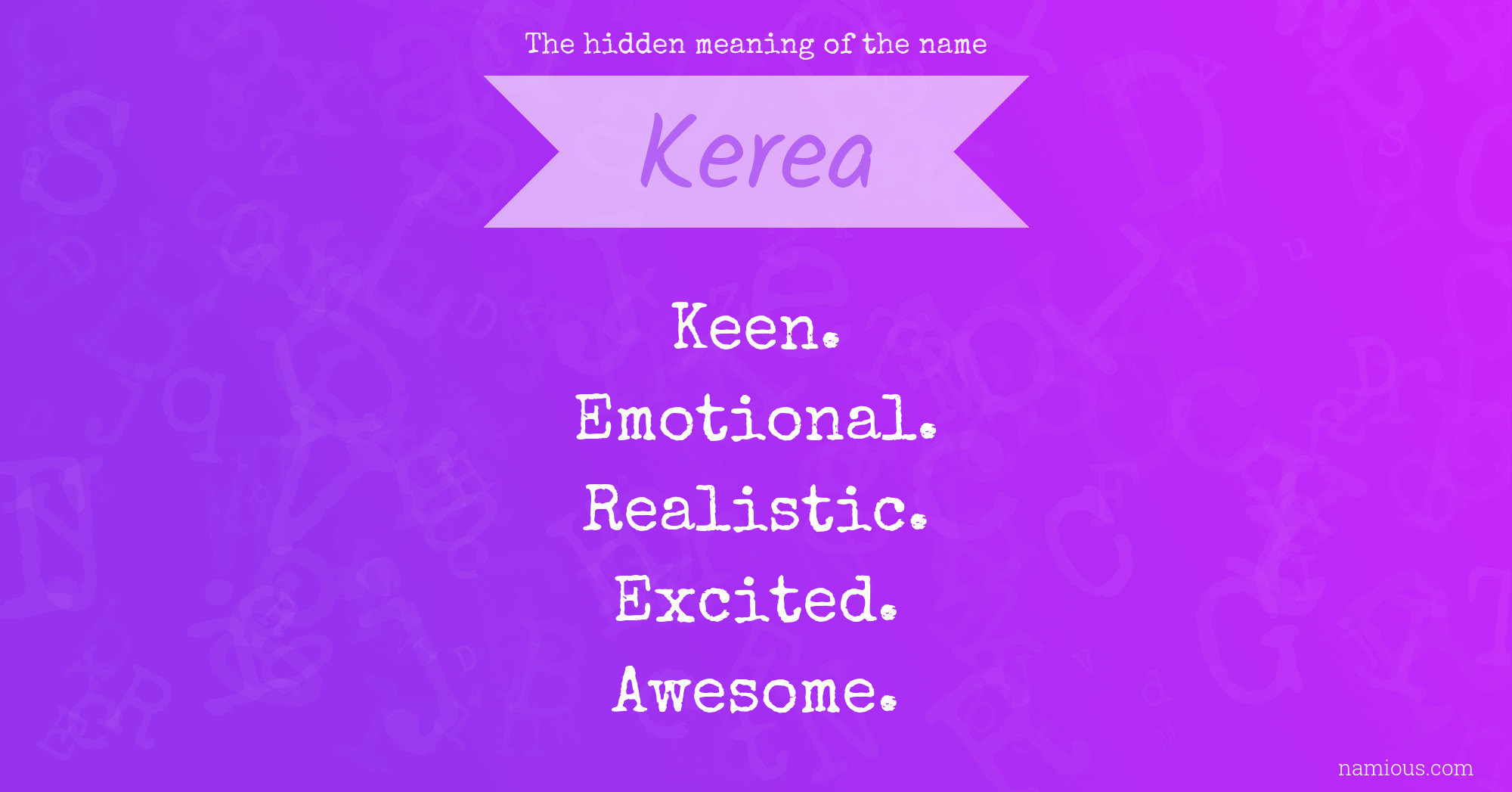 The hidden meaning of the name Kerea