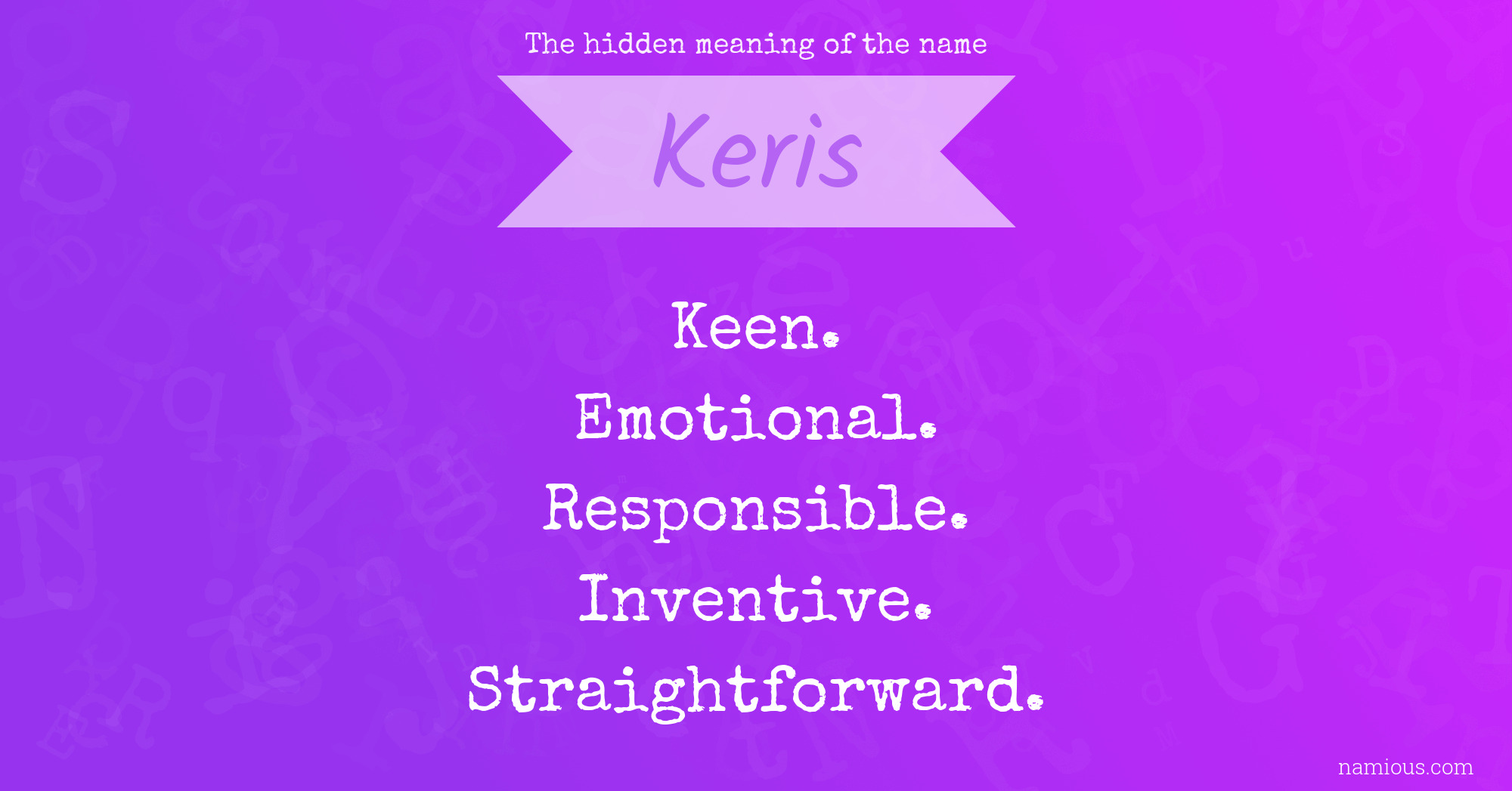 The hidden meaning of the name Keris