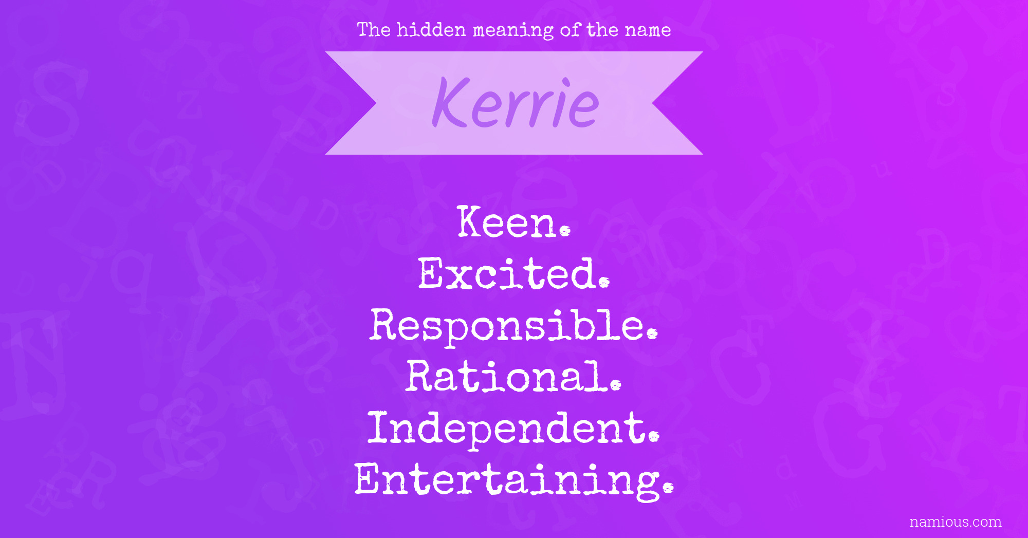 The hidden meaning of the name Kerrie