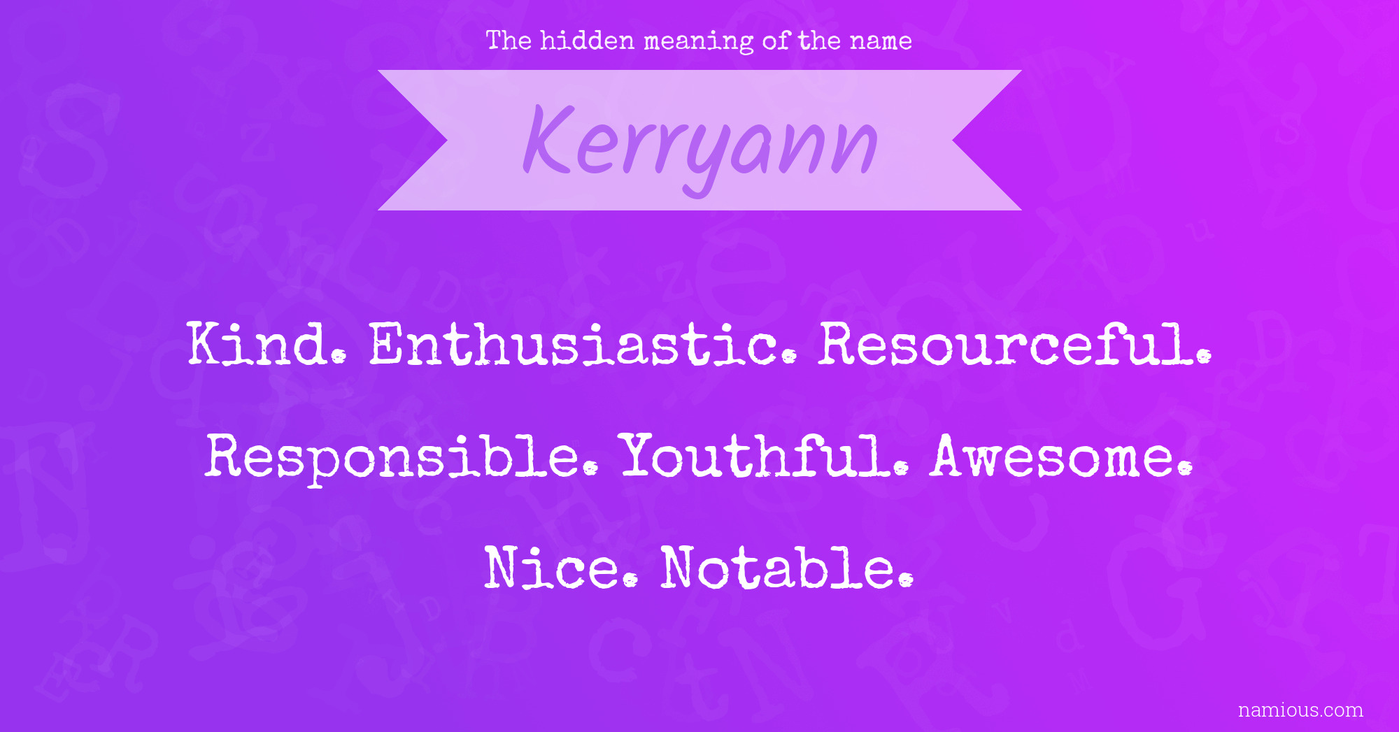 The hidden meaning of the name Kerryann
