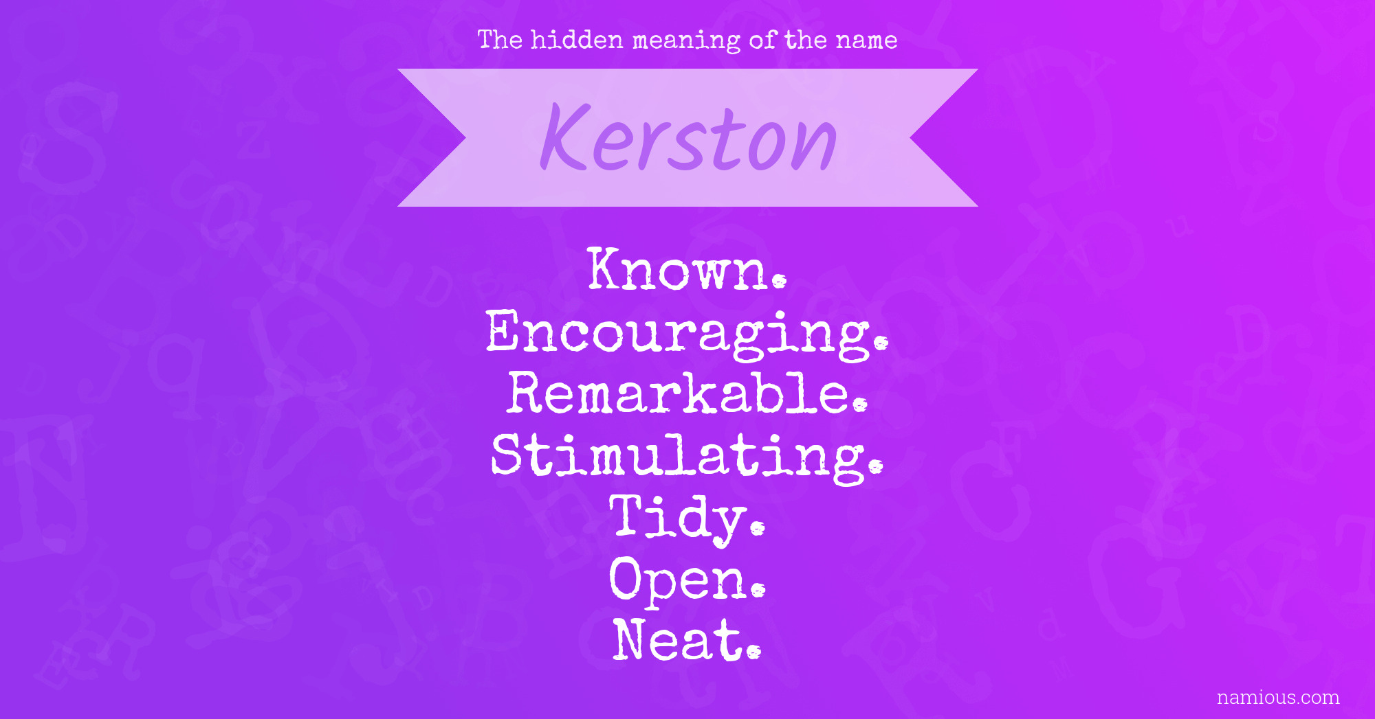 The hidden meaning of the name Kerston