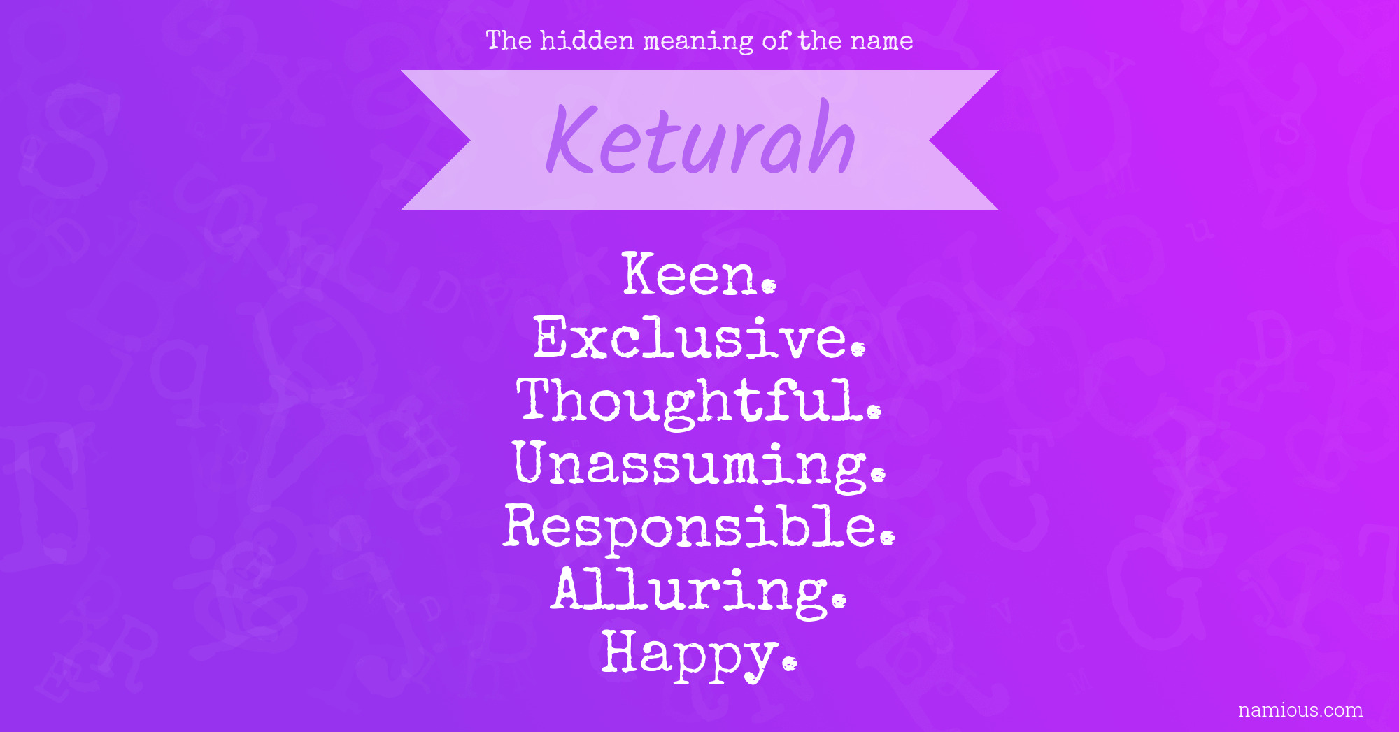 The hidden meaning of the name Keturah