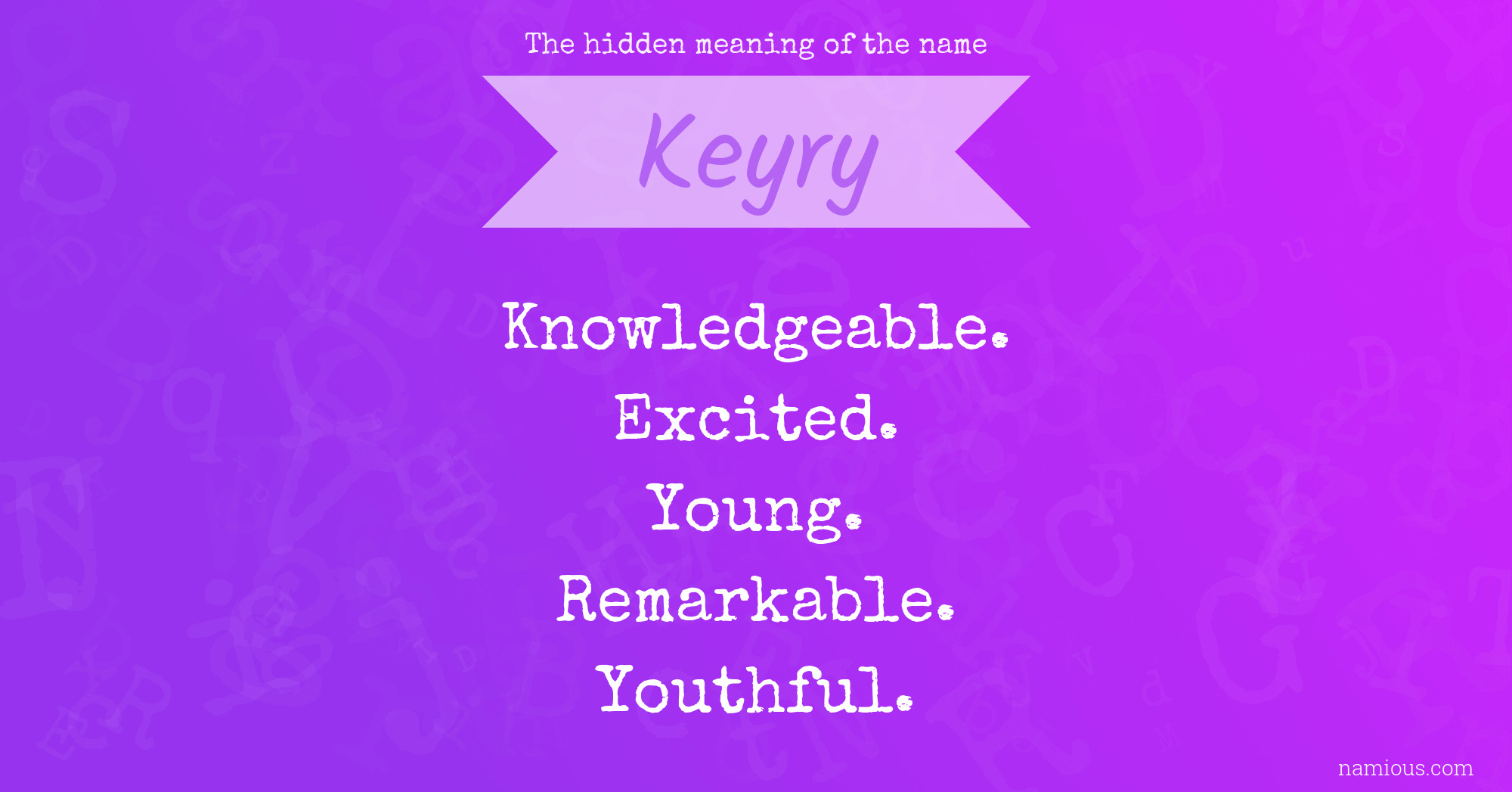 The hidden meaning of the name Keyry