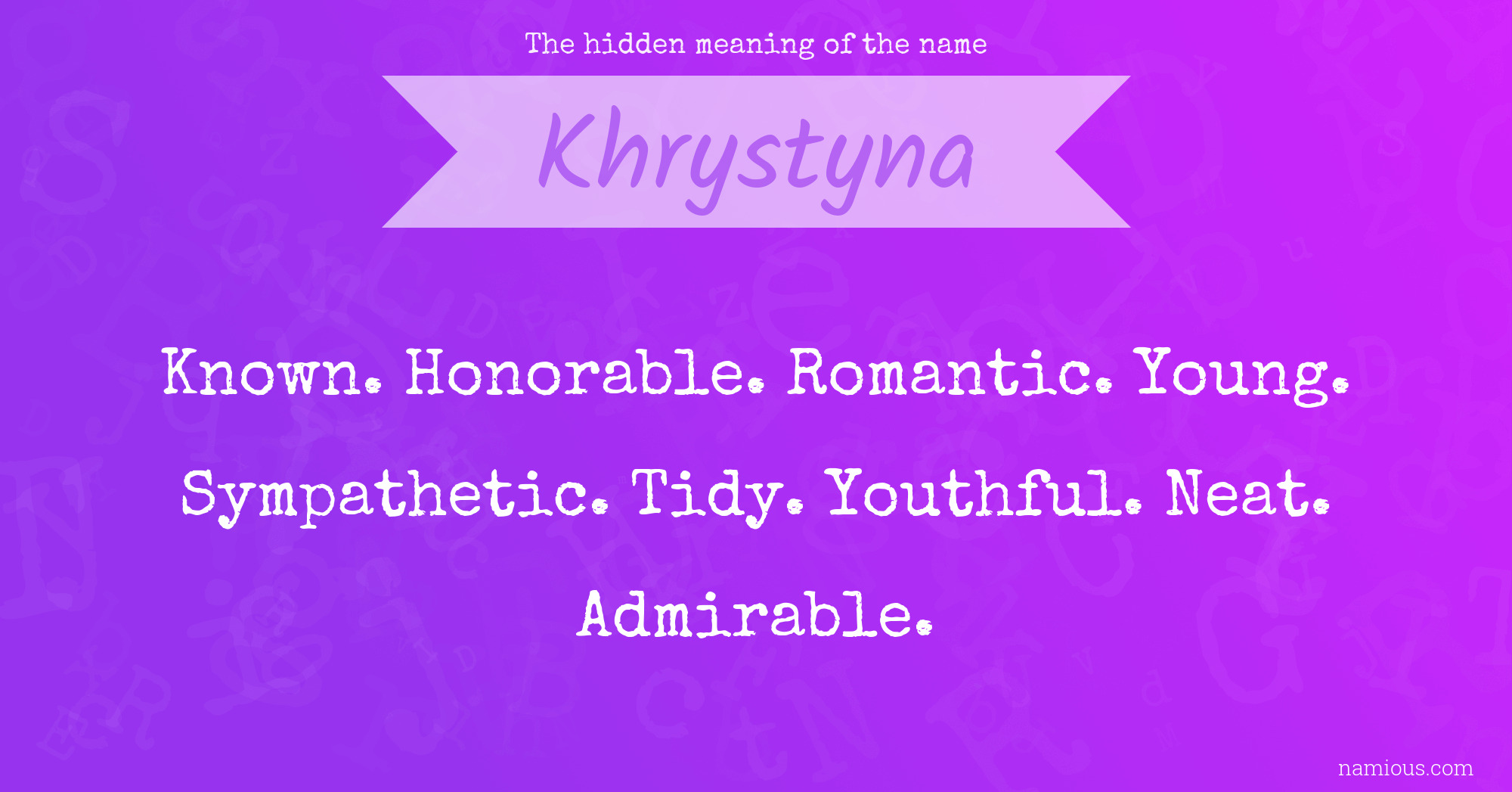 The hidden meaning of the name Khrystyna