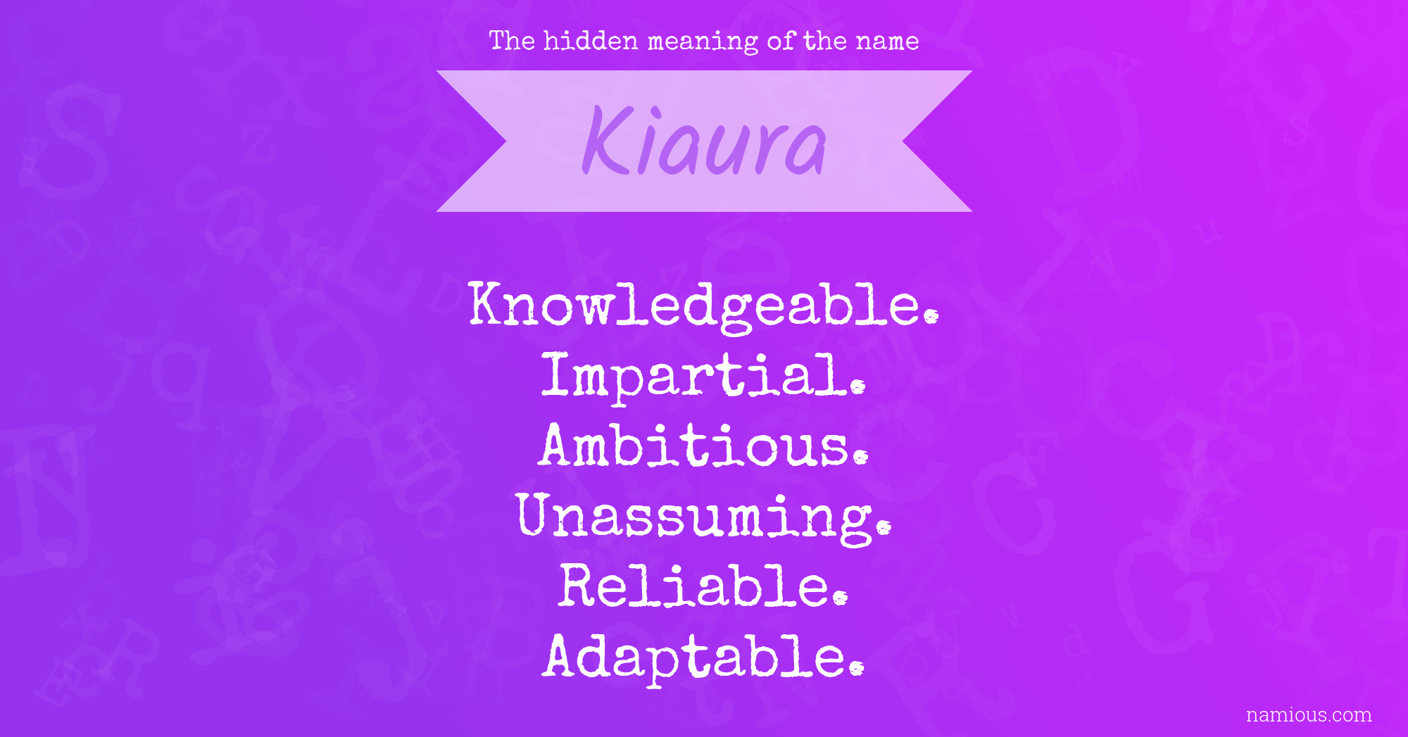 The hidden meaning of the name Kiaura