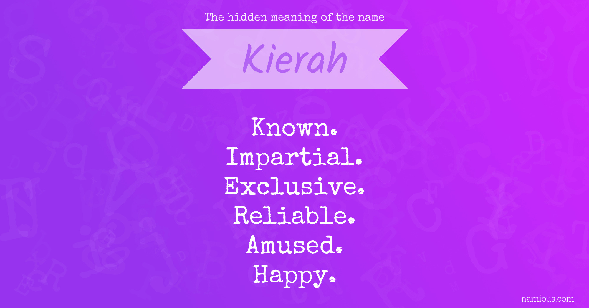 The hidden meaning of the name Kierah