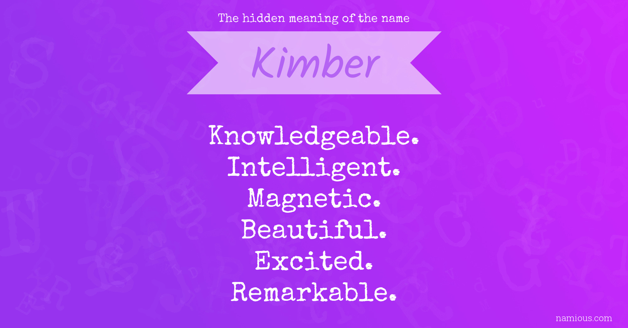 The hidden meaning of the name Kimber