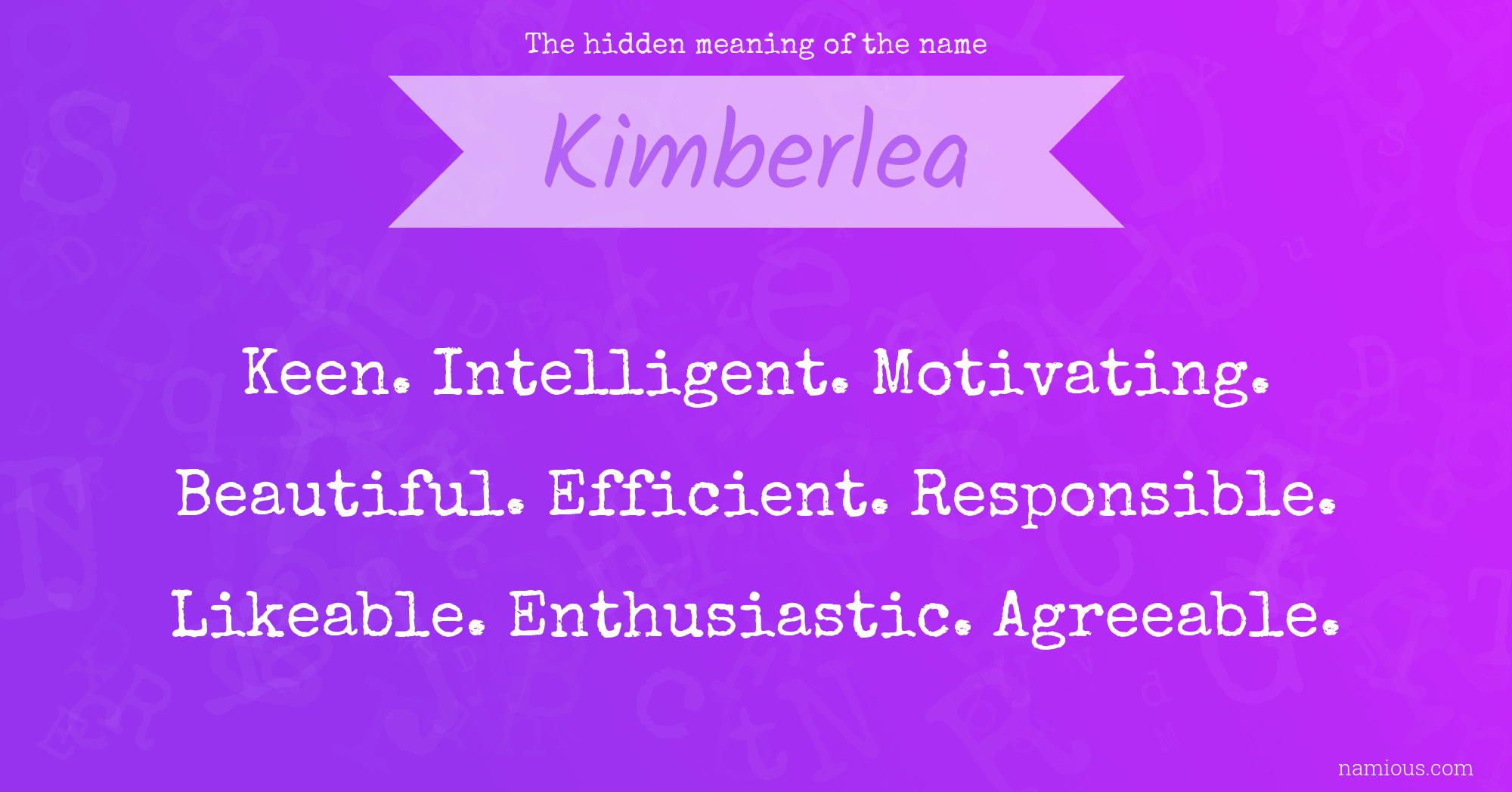 The hidden meaning of the name Kimberlea