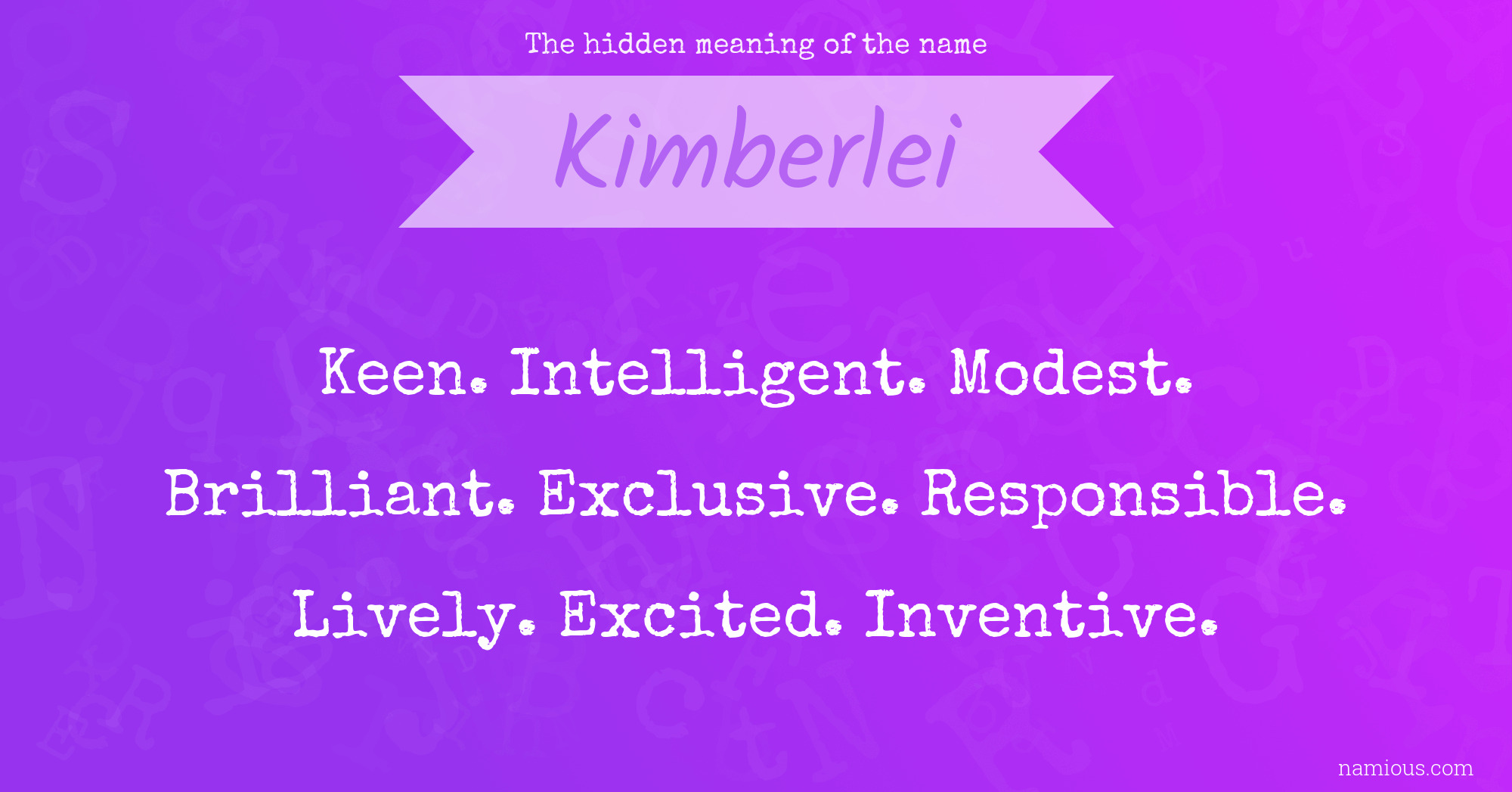 The hidden meaning of the name Kimberlei