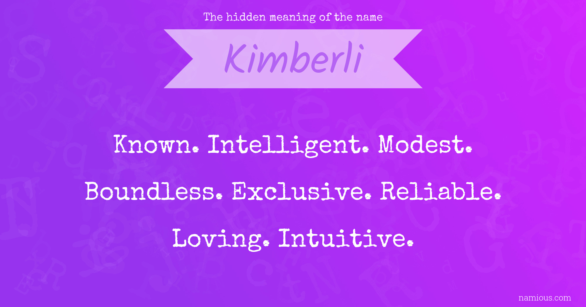 The hidden meaning of the name Kimberli