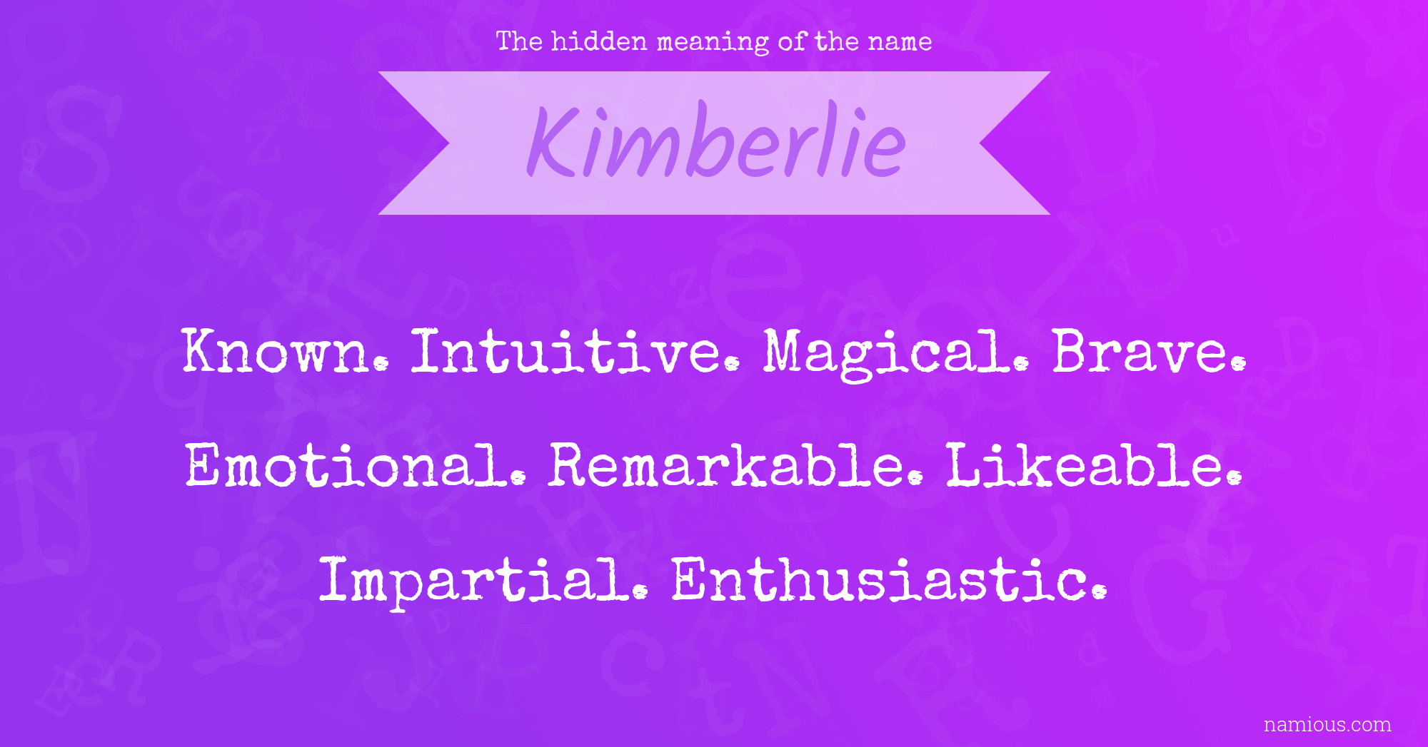 The hidden meaning of the name Kimberlie