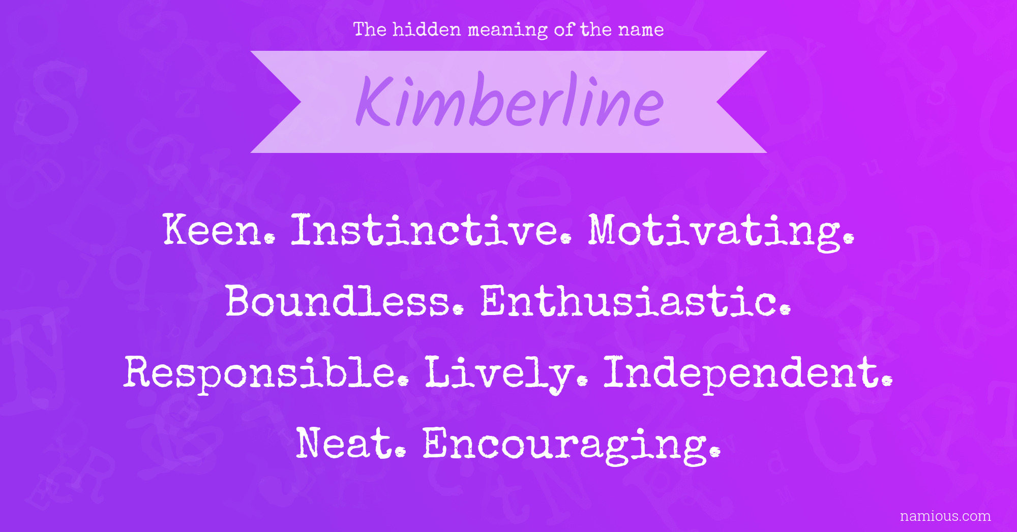 The hidden meaning of the name Kimberline