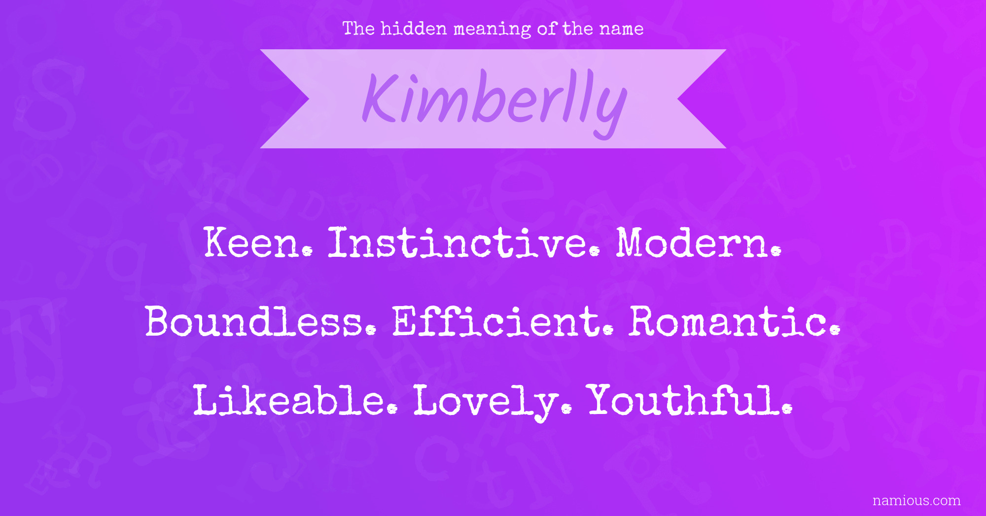 The hidden meaning of the name Kimberlly