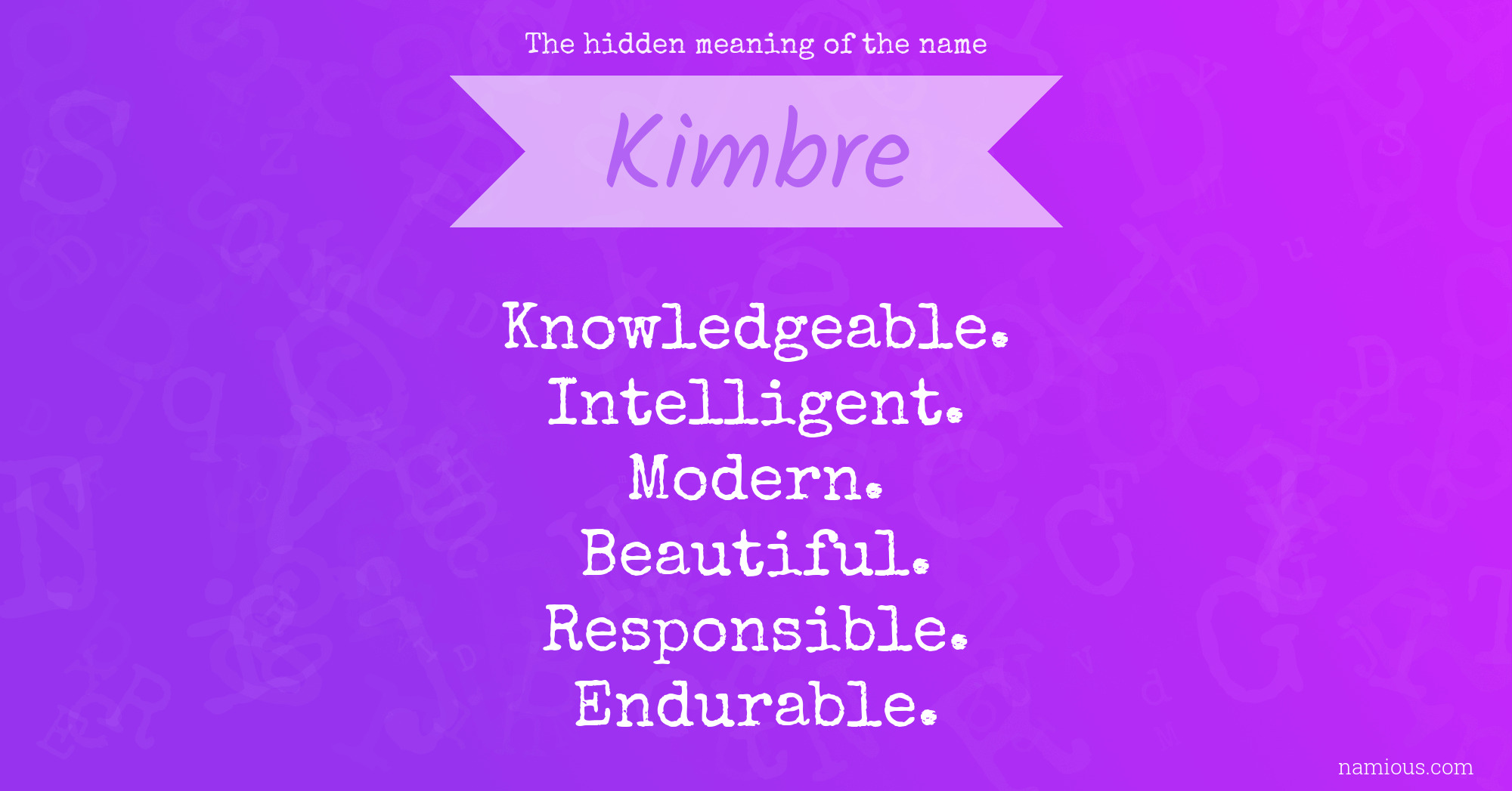 The hidden meaning of the name Kimbre