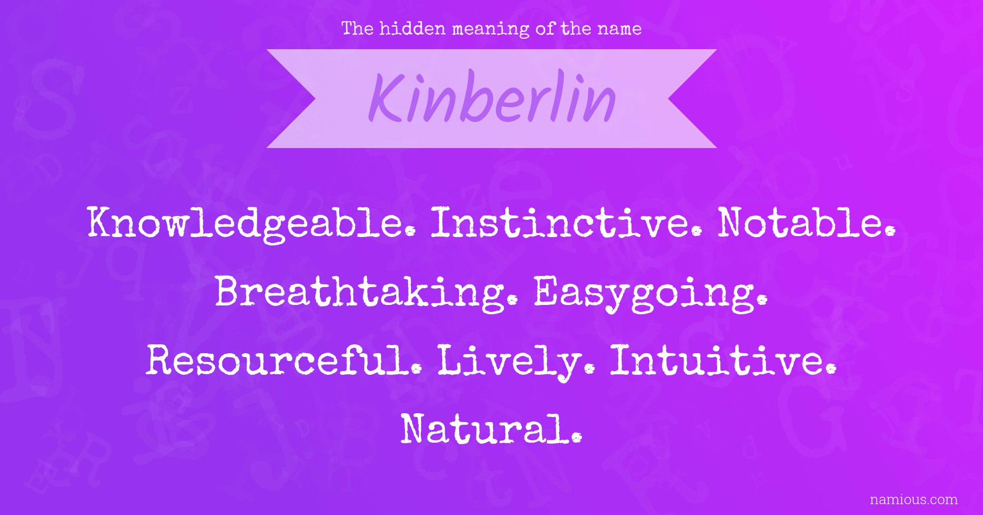 The hidden meaning of the name Kinberlin