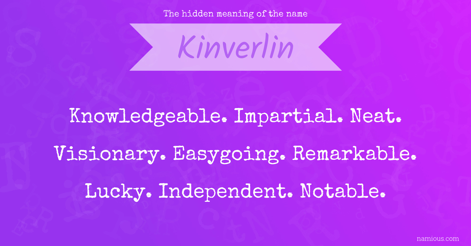 The hidden meaning of the name Kinverlin