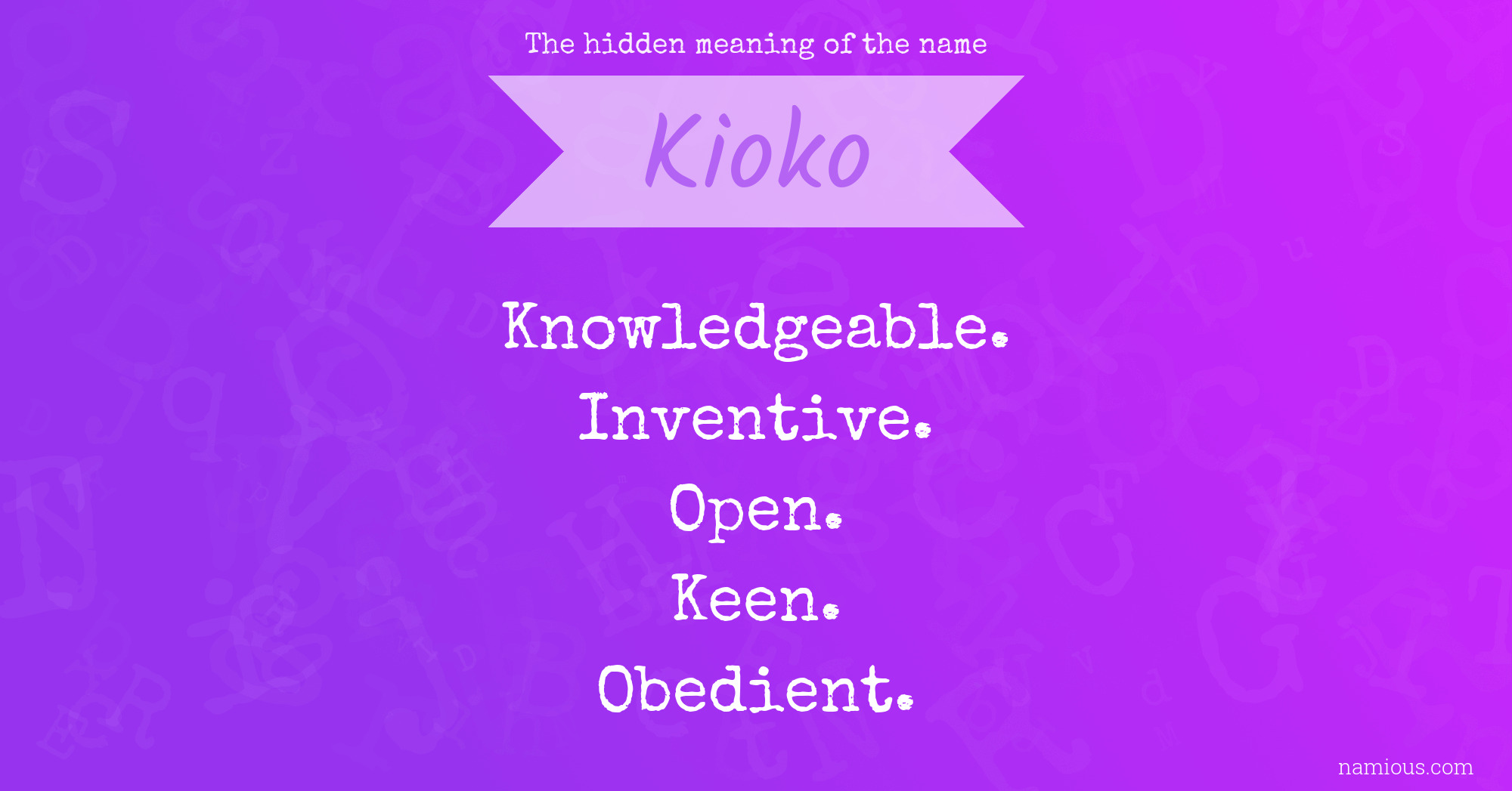 The hidden meaning of the name Kioko