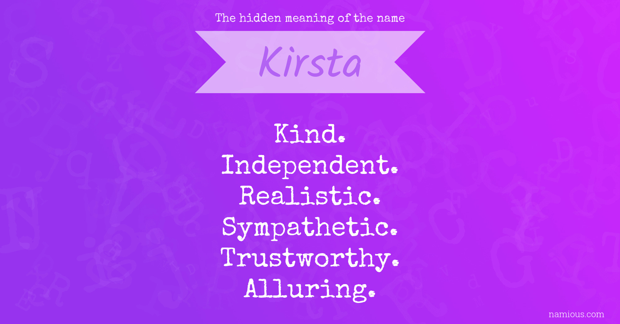 The hidden meaning of the name Kirsta