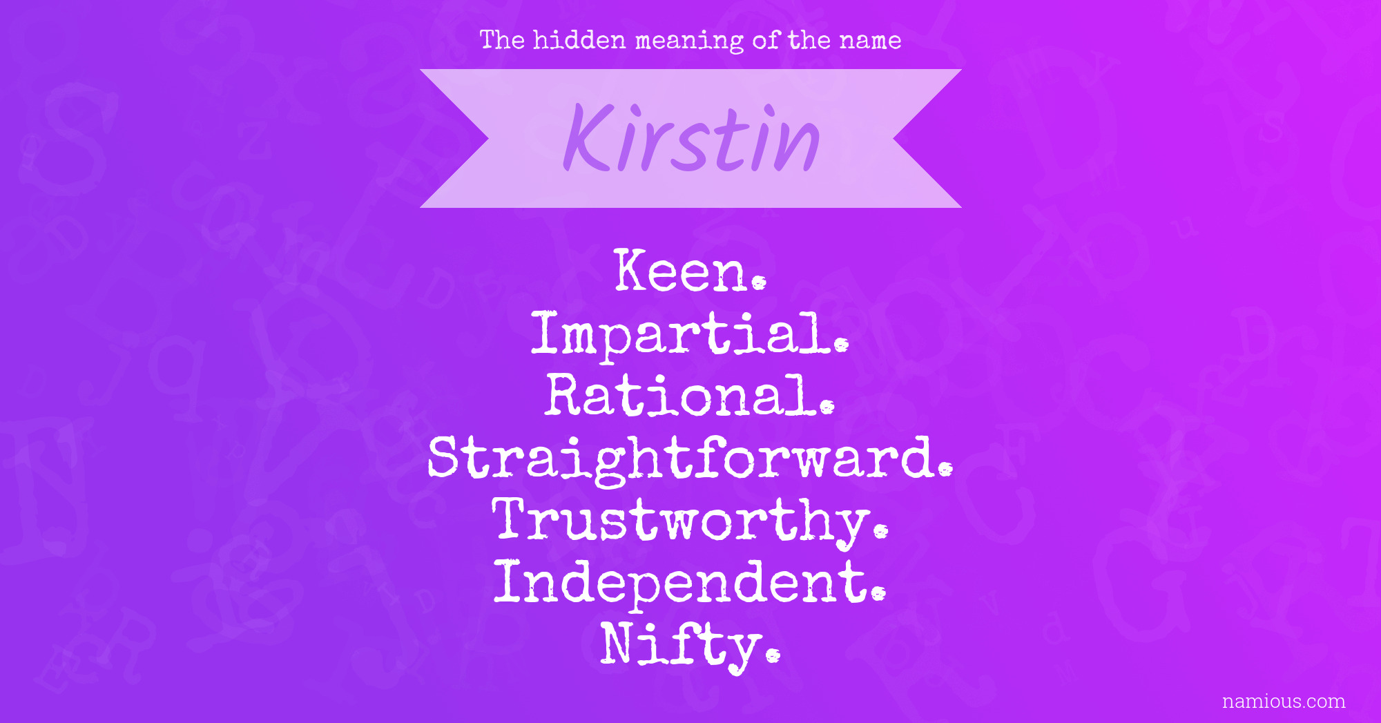 The hidden meaning of the name Kirstin