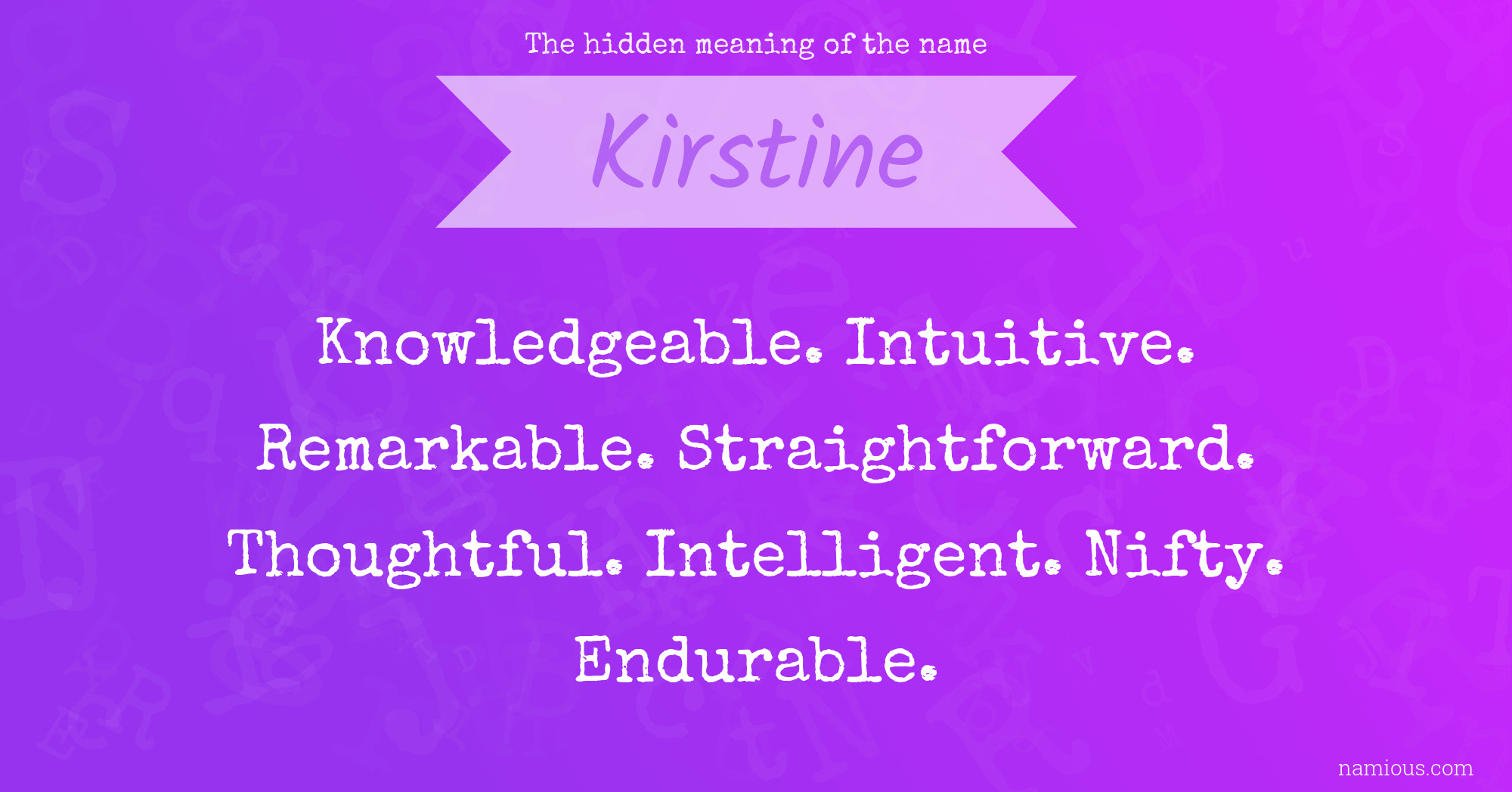 The hidden meaning of the name Kirstine