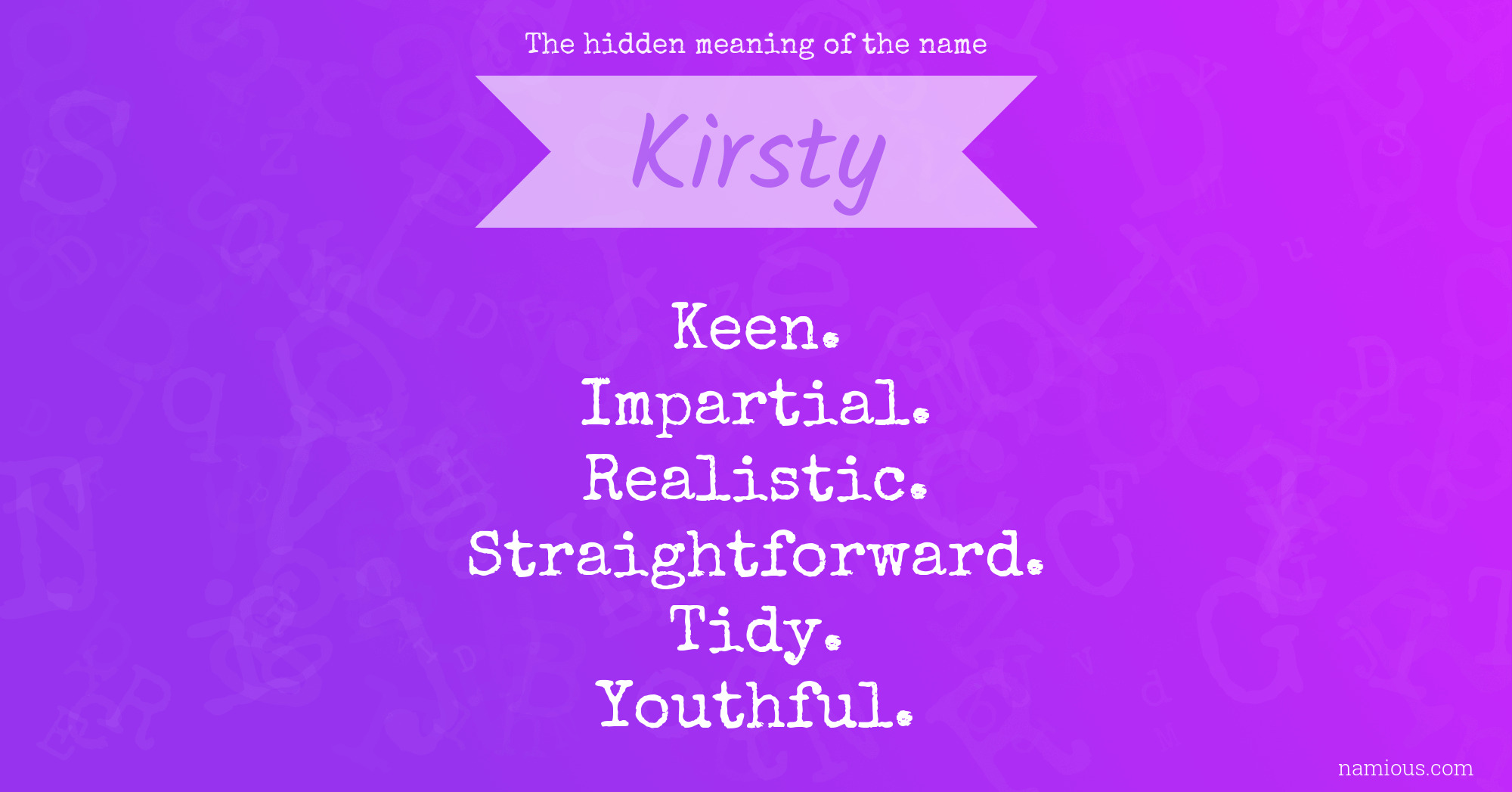 The hidden meaning of the name Kirsty