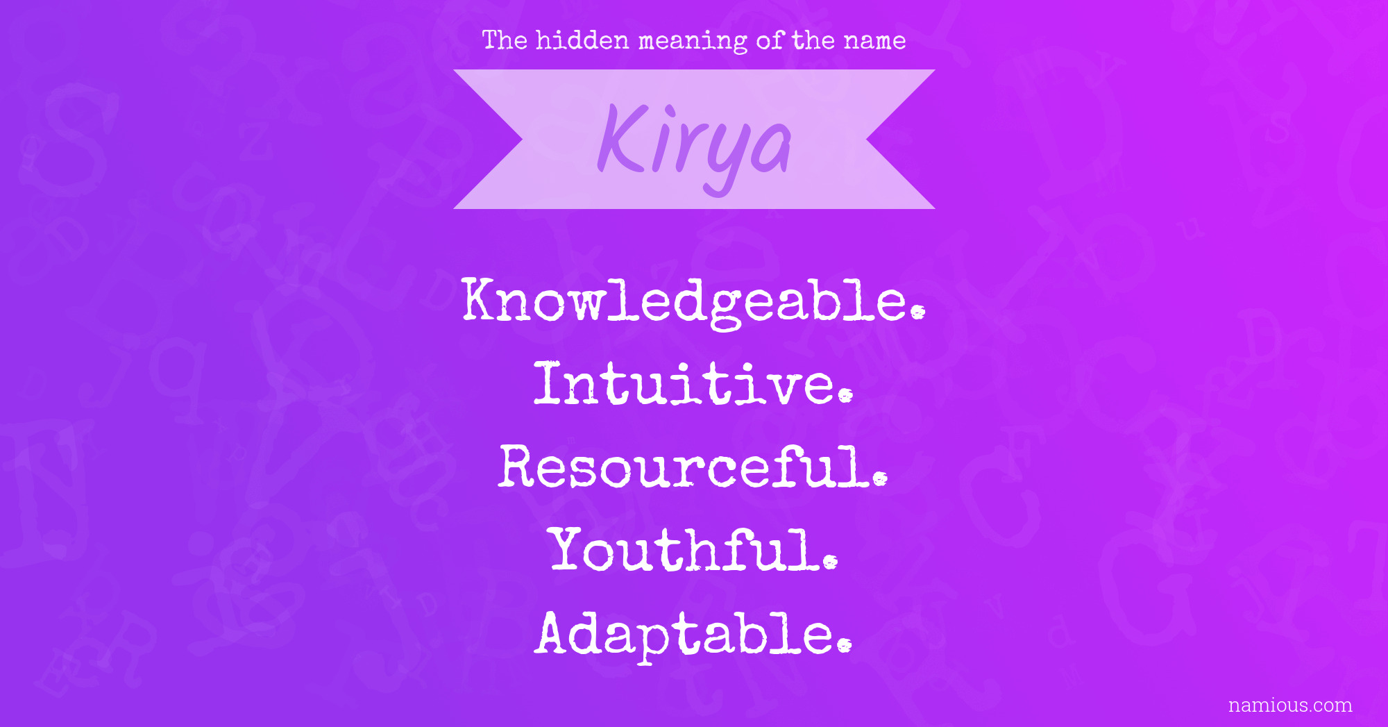 The hidden meaning of the name Kirya