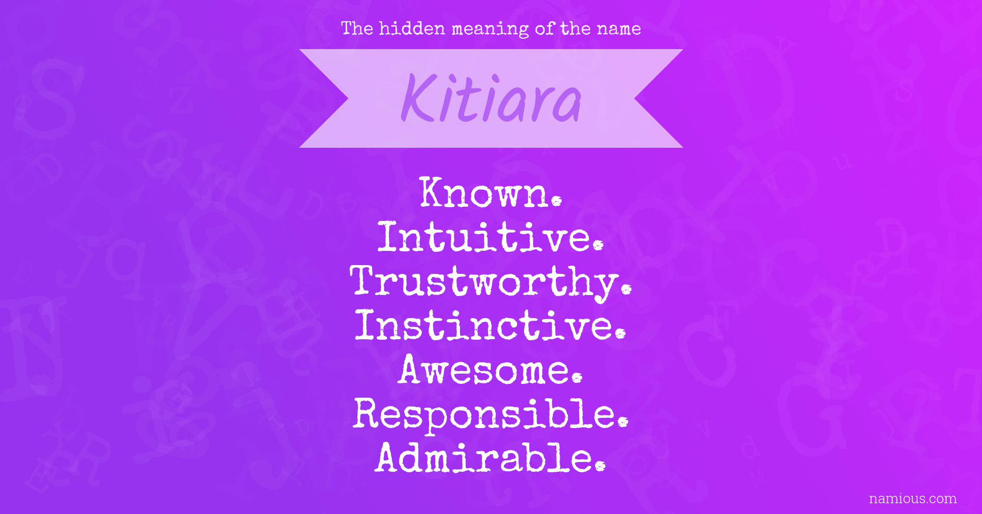 The hidden meaning of the name Kitiara